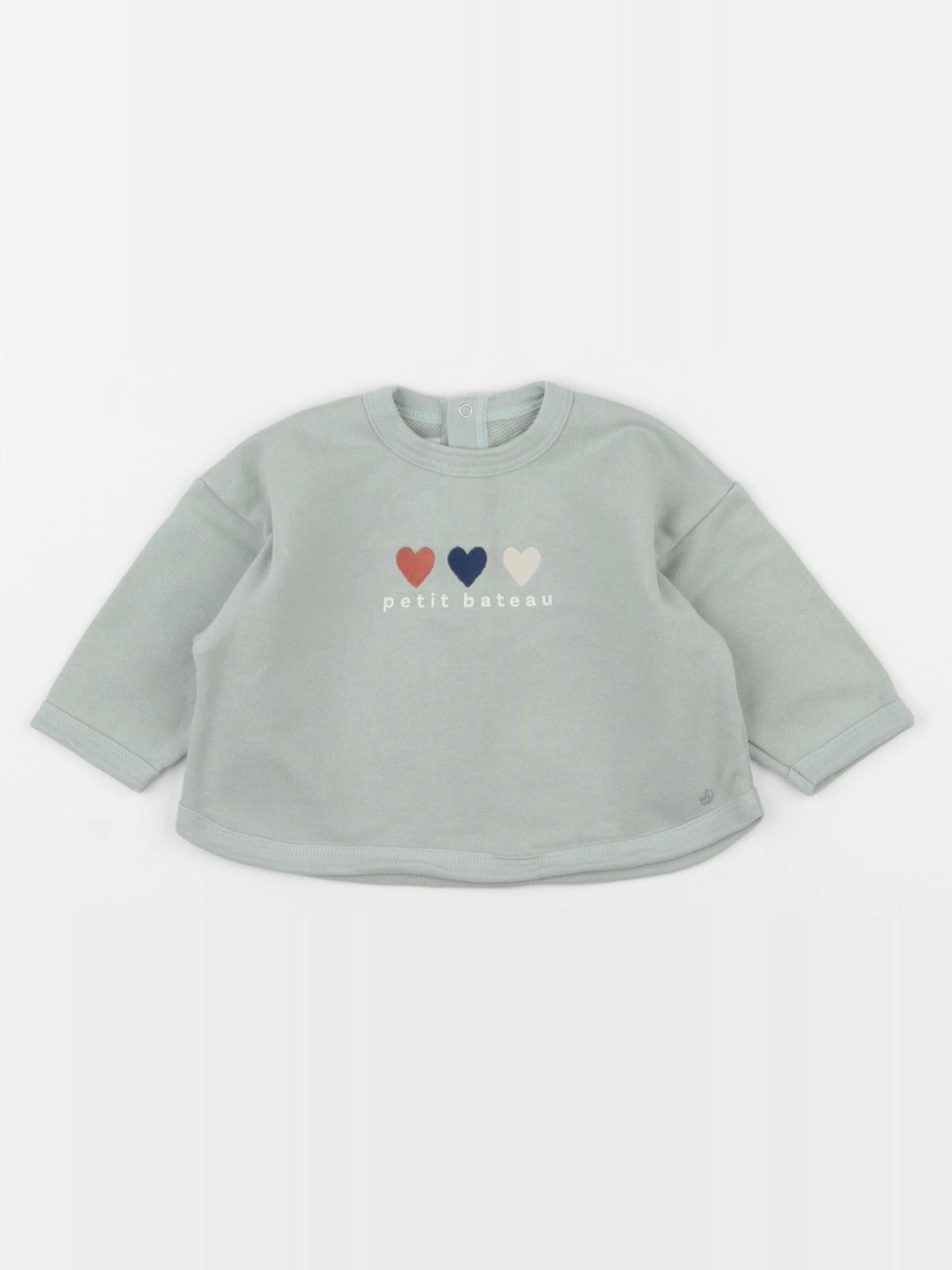 Petit Bateau - sweat vert - 6 mois