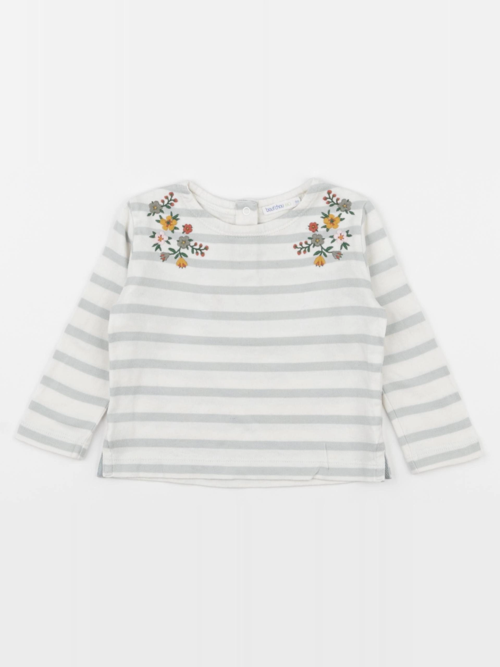 Boutchou - tee-shirt blanc, vert - 9 mois