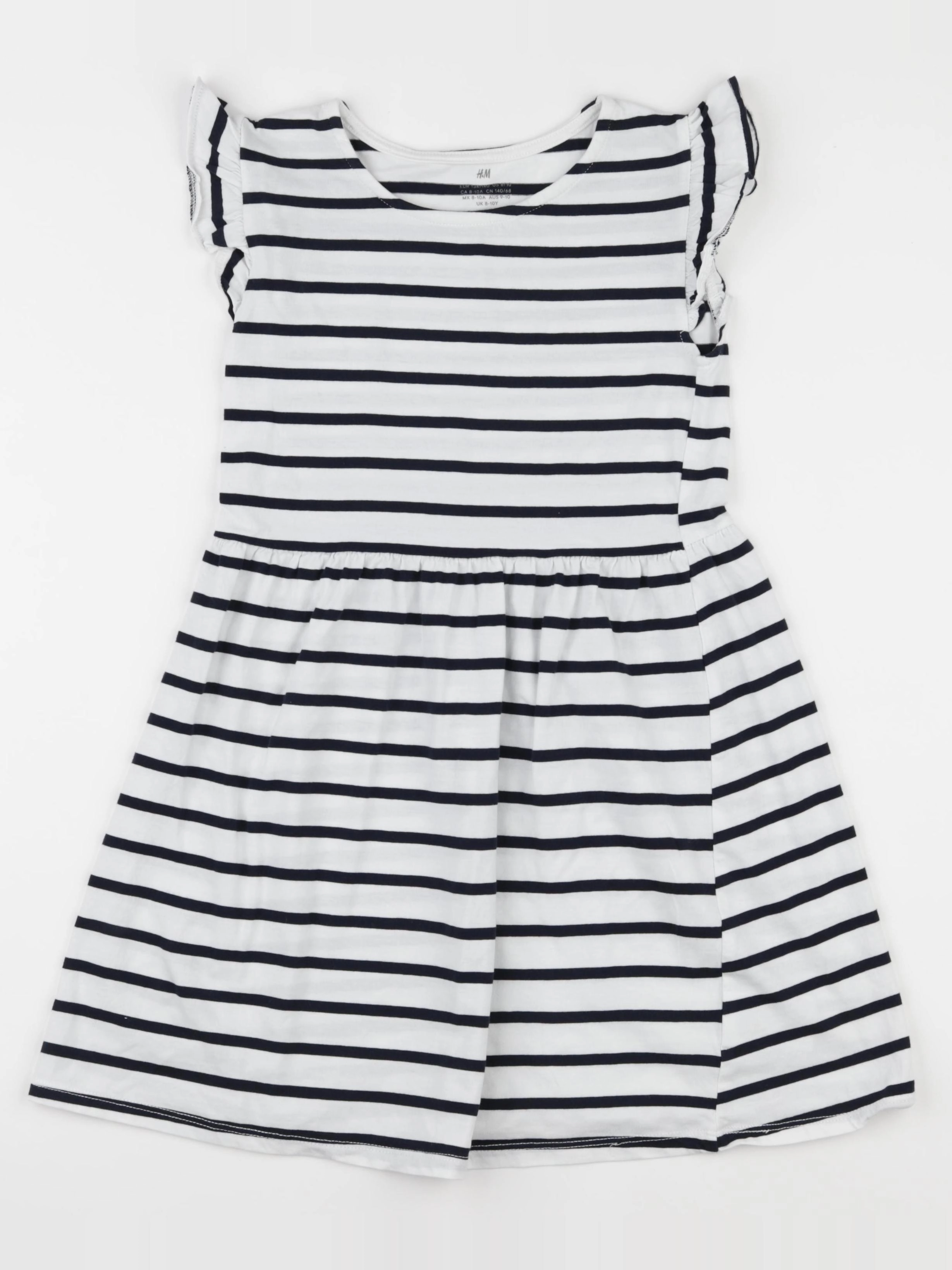 H&M - robe blanc, noir - 8/10 ans