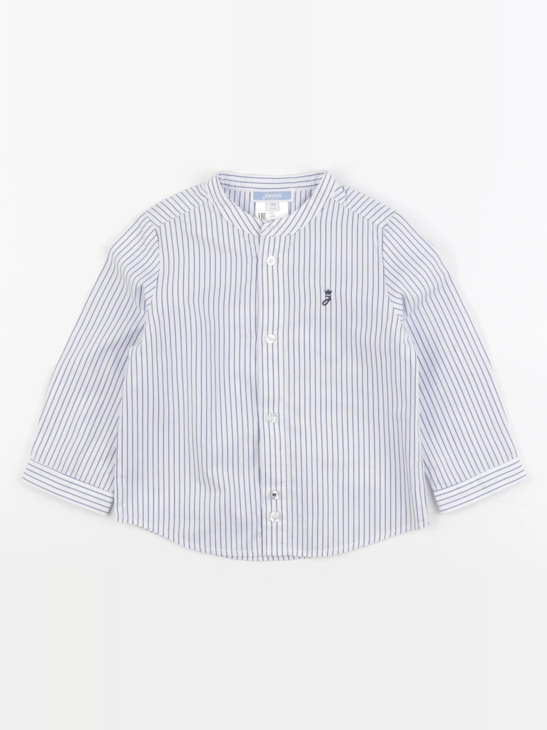 Jacadi - chemise blanc, bleu - 18 mois