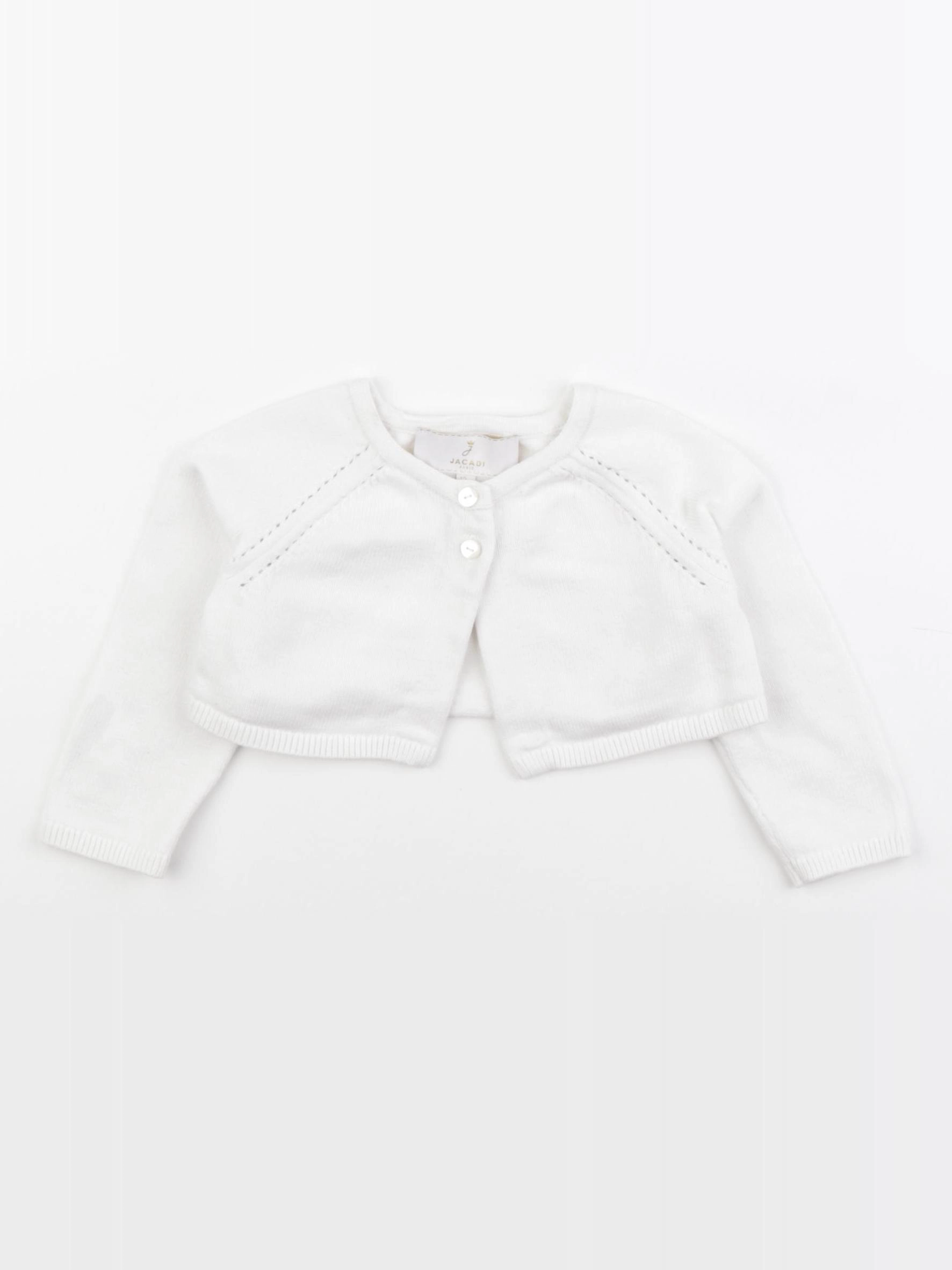 Jacadi - gilet blanc - 12 mois