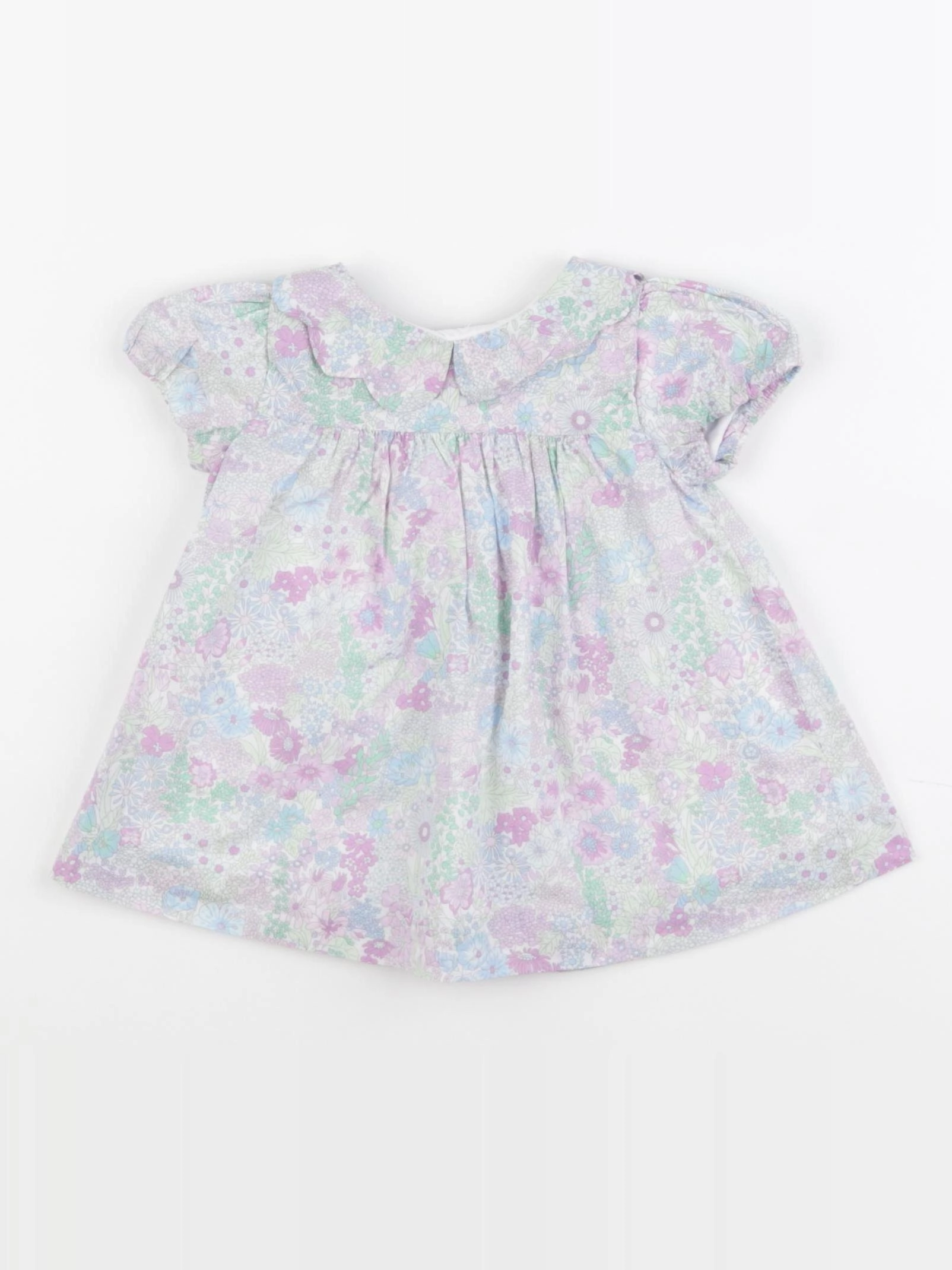 Jacadi - robe liberty violet, vert - 3 mois
