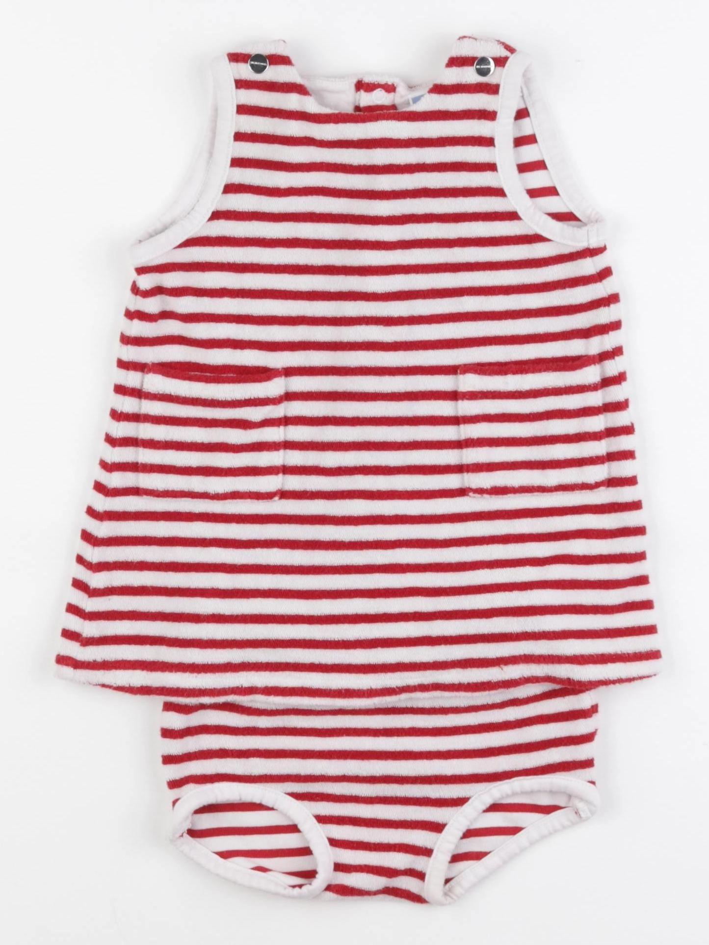 Jacadi - ensemble blanc, rouge - 12 mois