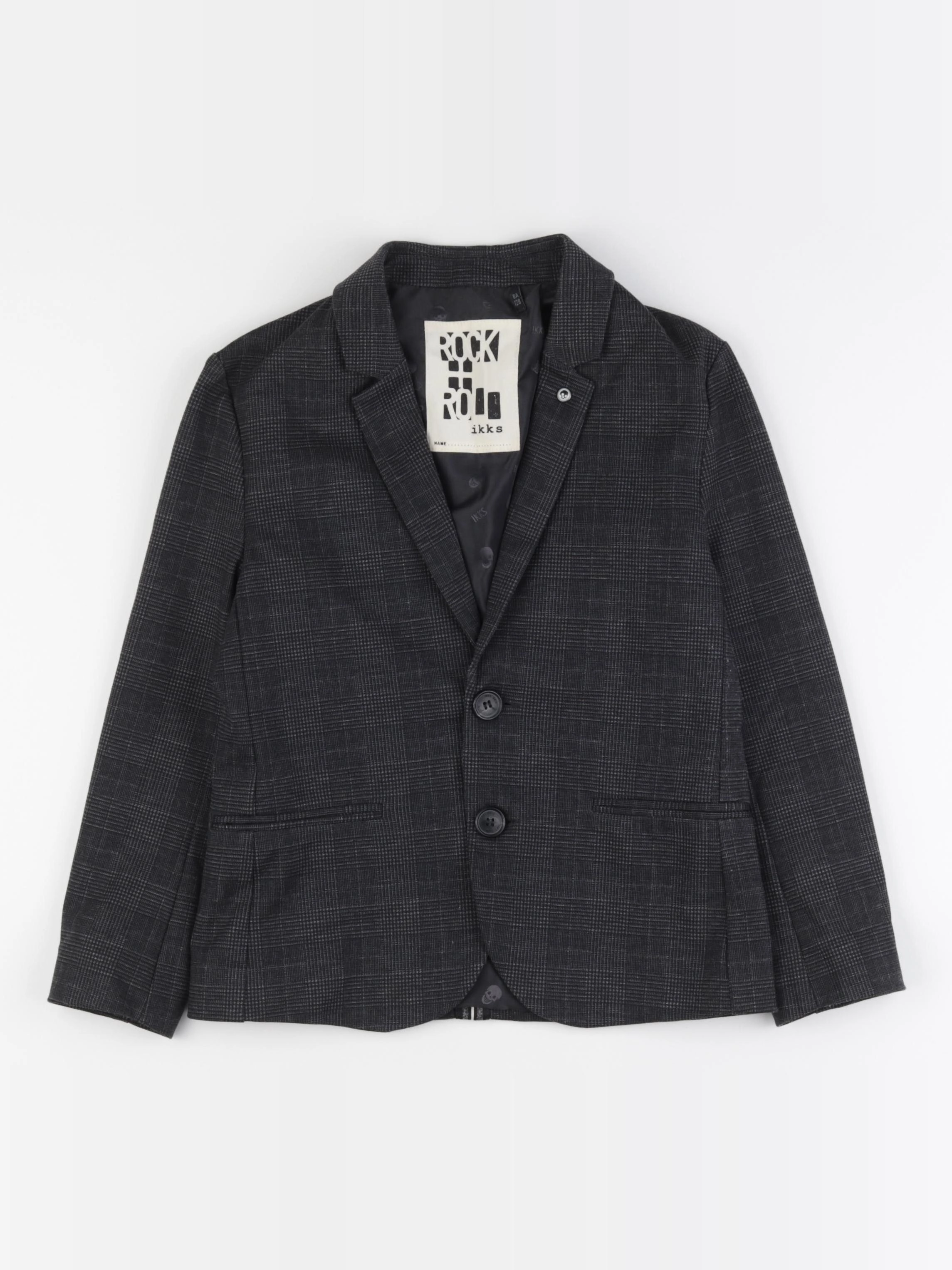 IKKS - veste imprimé au dos noir, gris - 8 ans