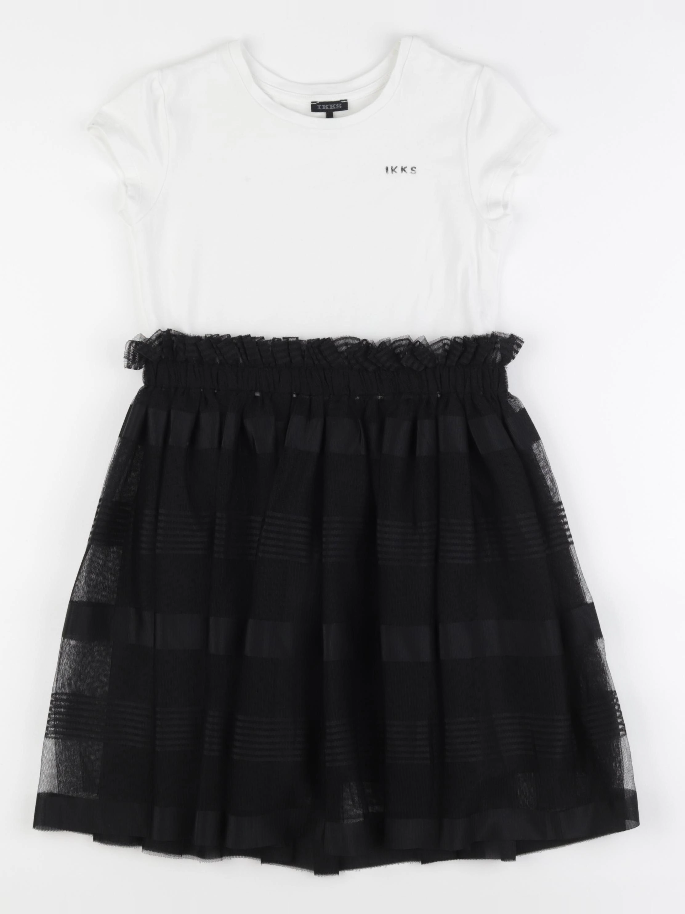 IKKS - robe blanc, noir - 8 ans