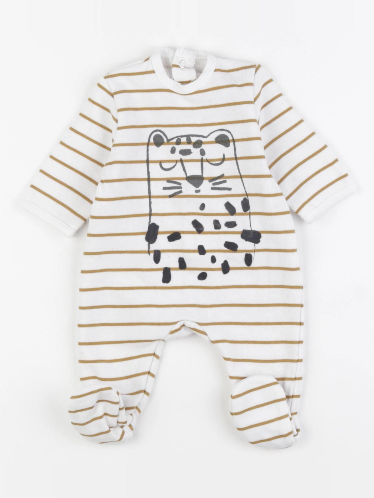 La Redoute - pyjama coton blanc, marron - 1 mois