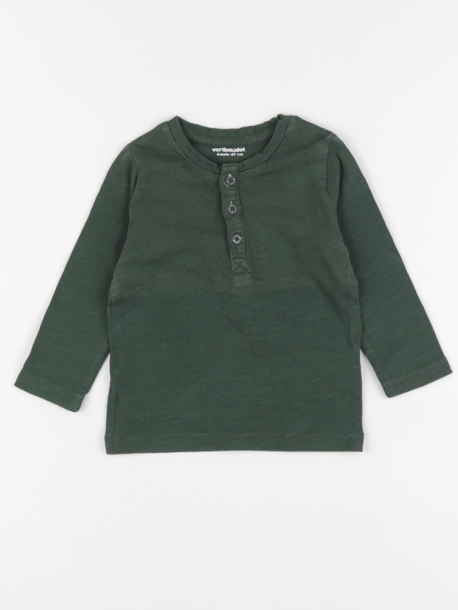 Vertbaudet - tee-shirt vert - 6 mois