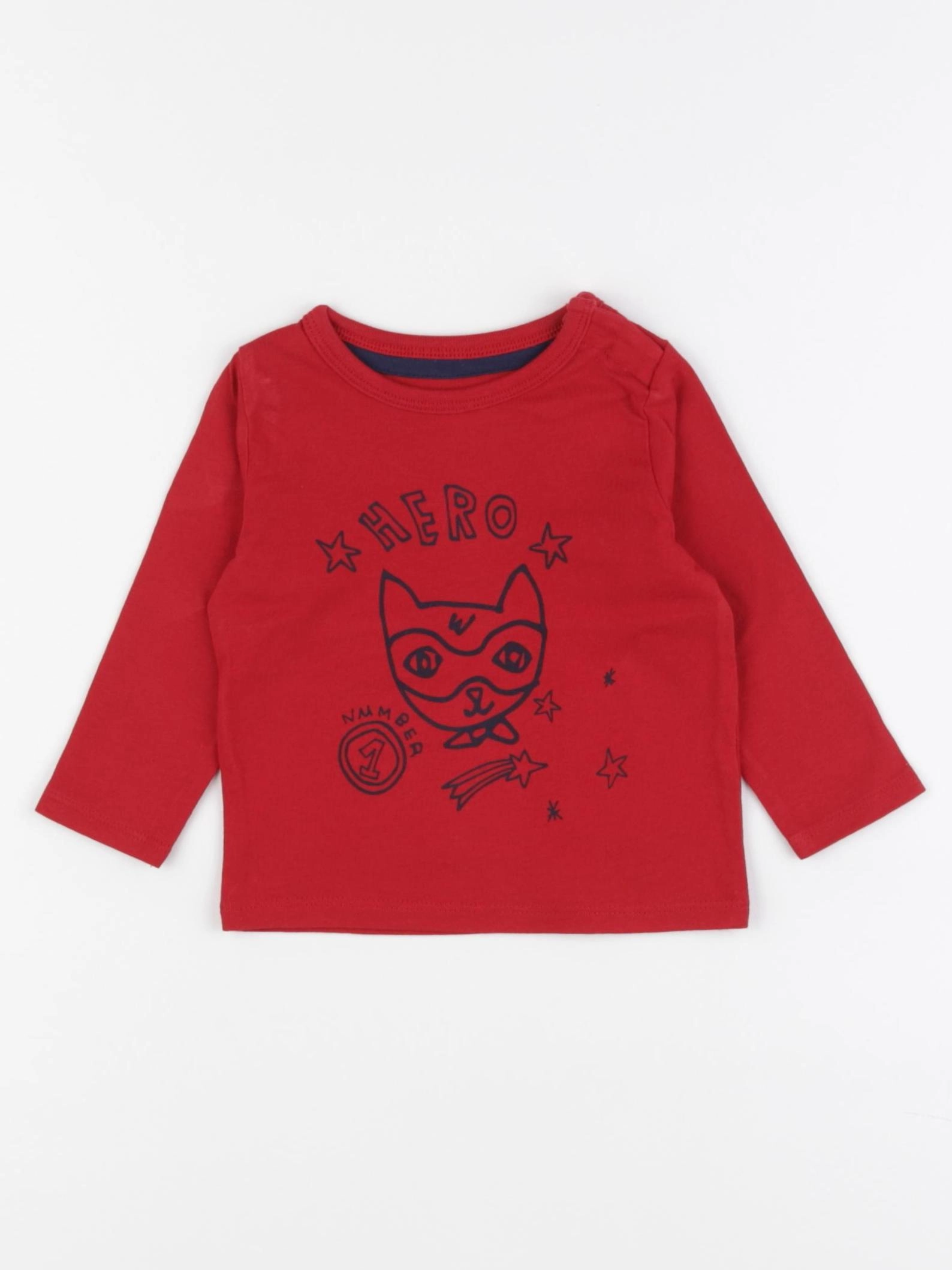Vertbaudet - tee-shirt rouge - 6 mois