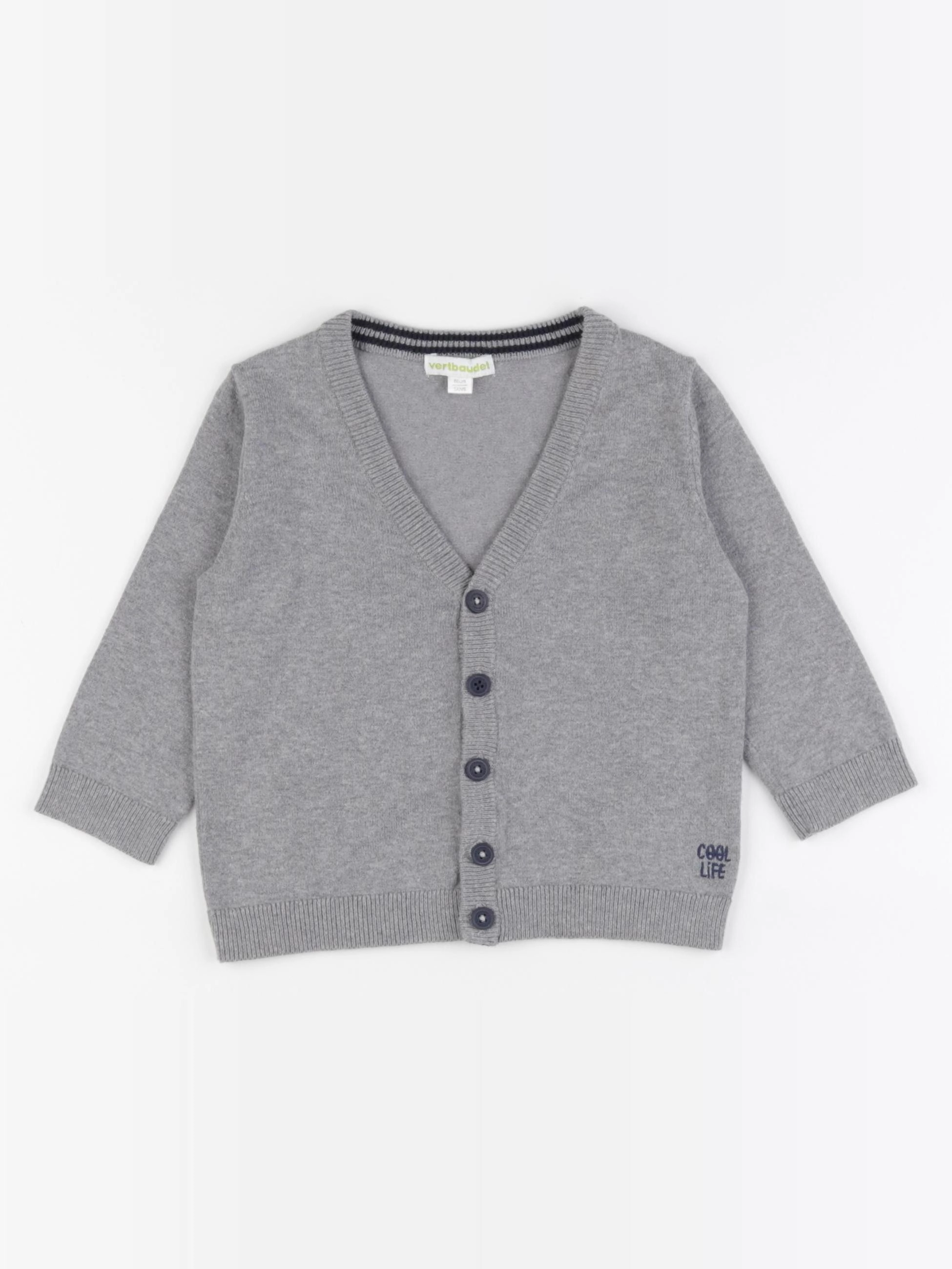 Vertbaudet - gilet gris - 2 ans