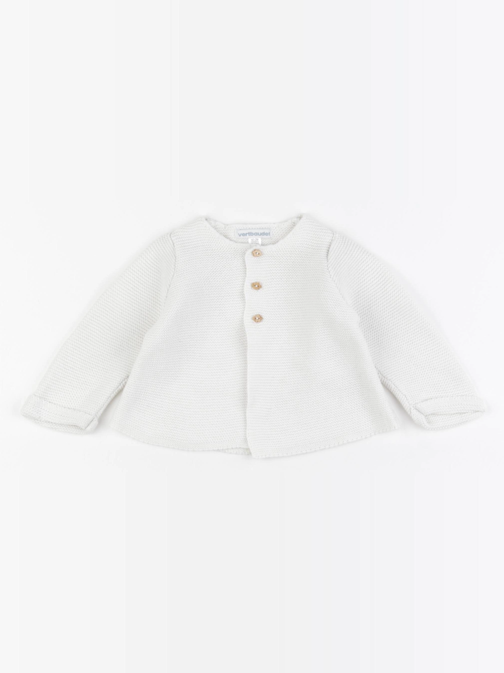 Vertbaudet - gilet blanc - 6 mois