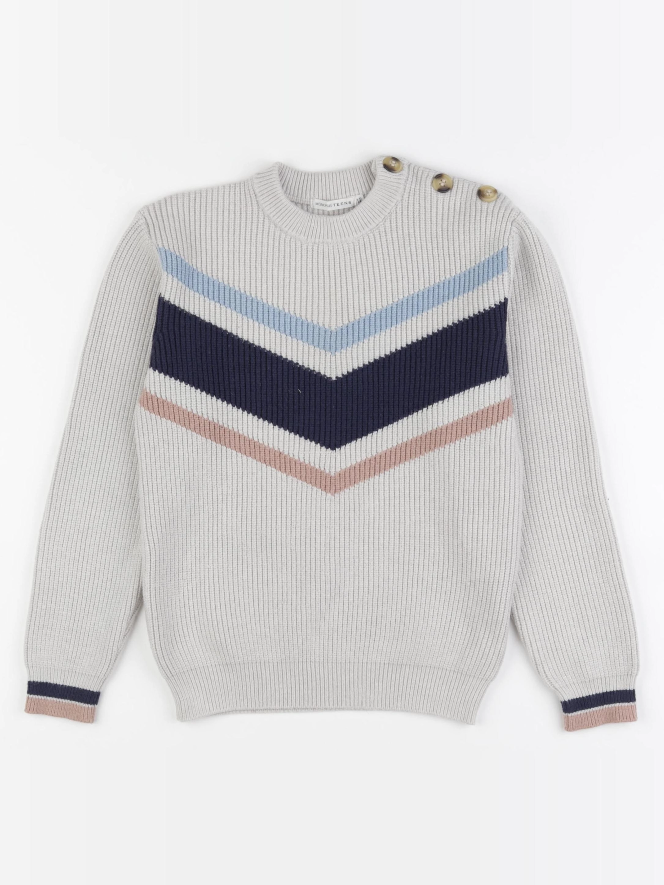 Monoprix - pull gris - 12 ans