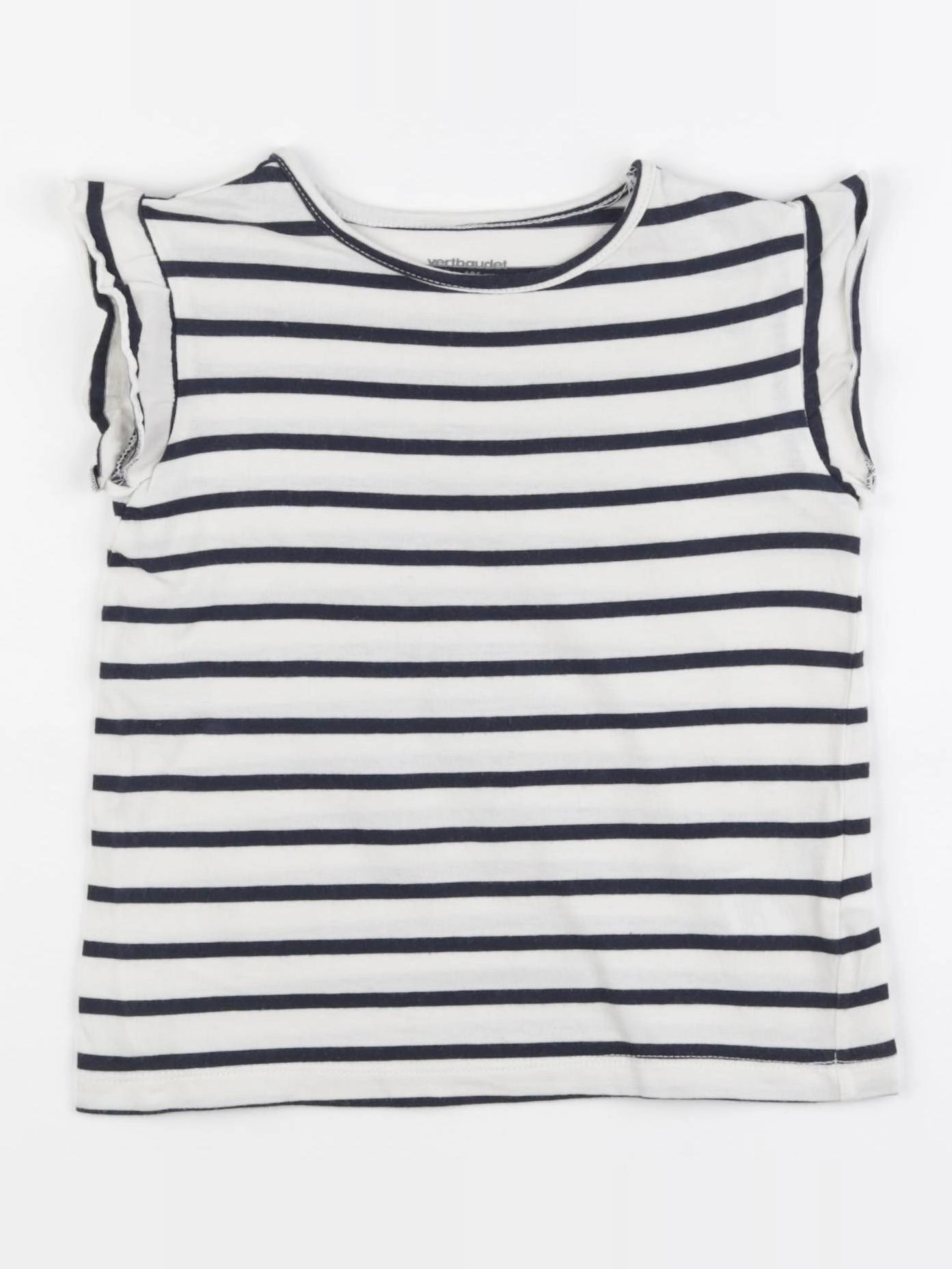 Vertbaudet - tee-shirt blanc, bleu - 4 ans