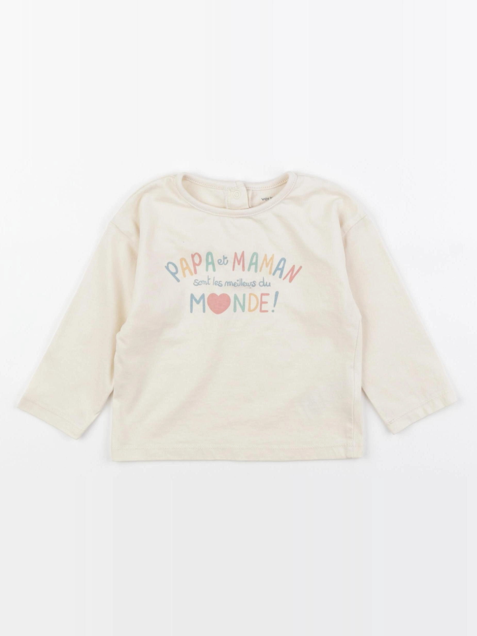 Vertbaudet - tee-shirt beige - 18 mois