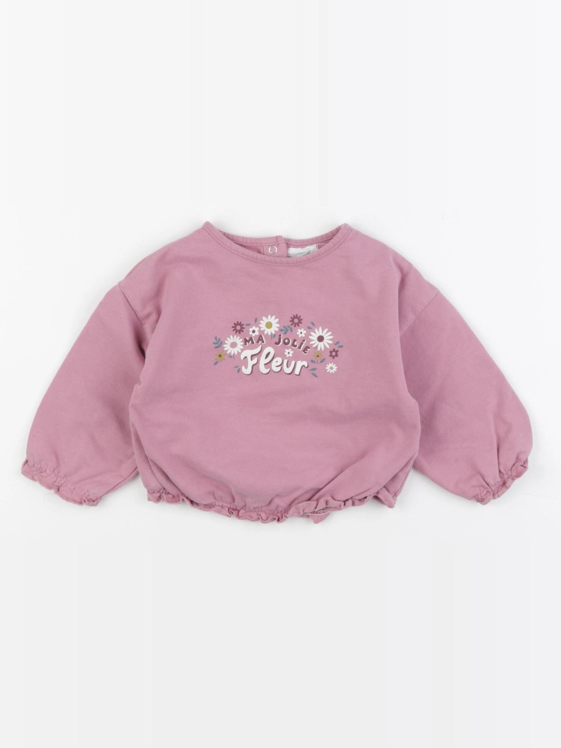 Vertbaudet - sweat rose - 12 mois