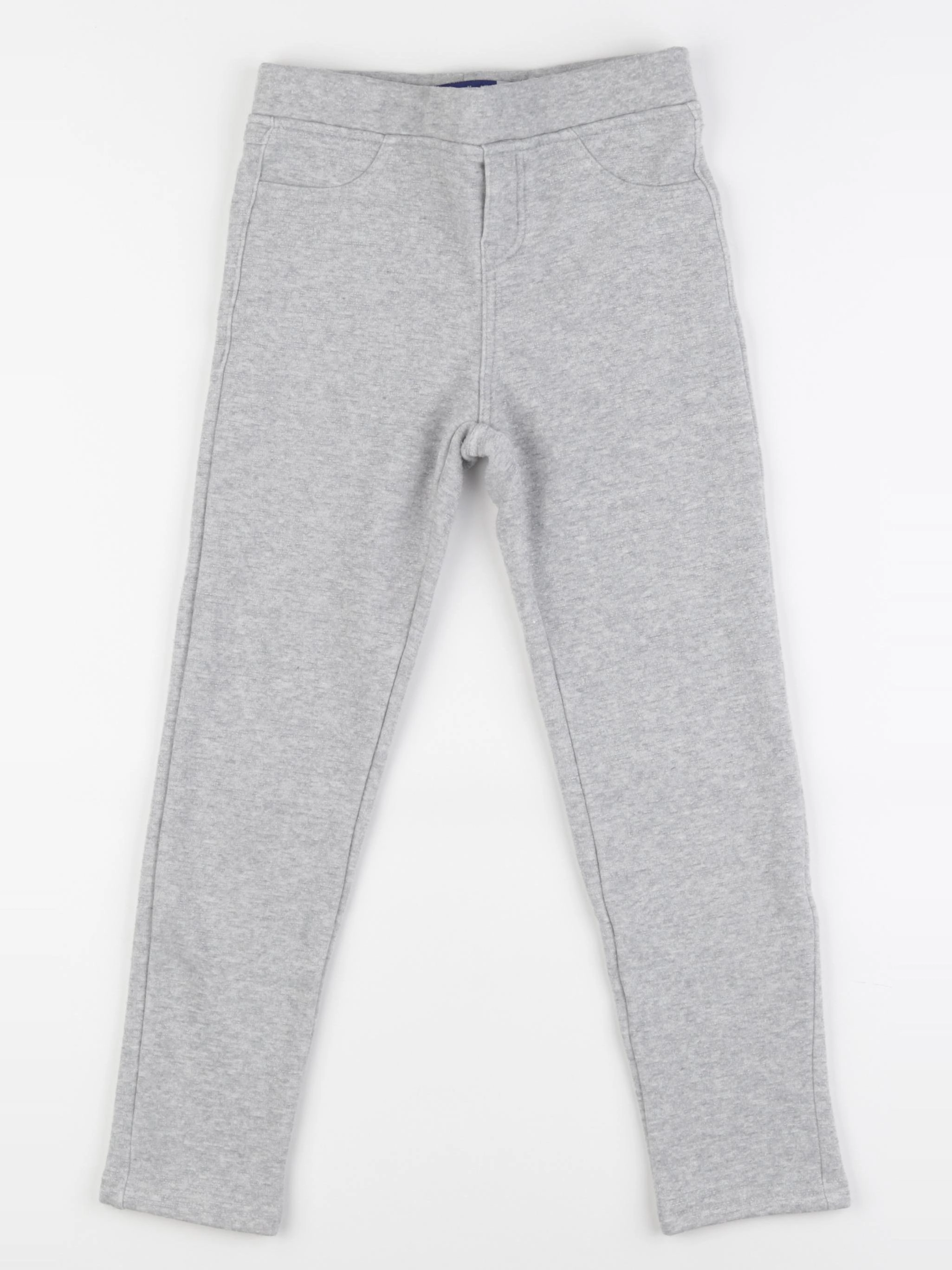 Okaidi - jegging doublé gris, argent - 7 ans
