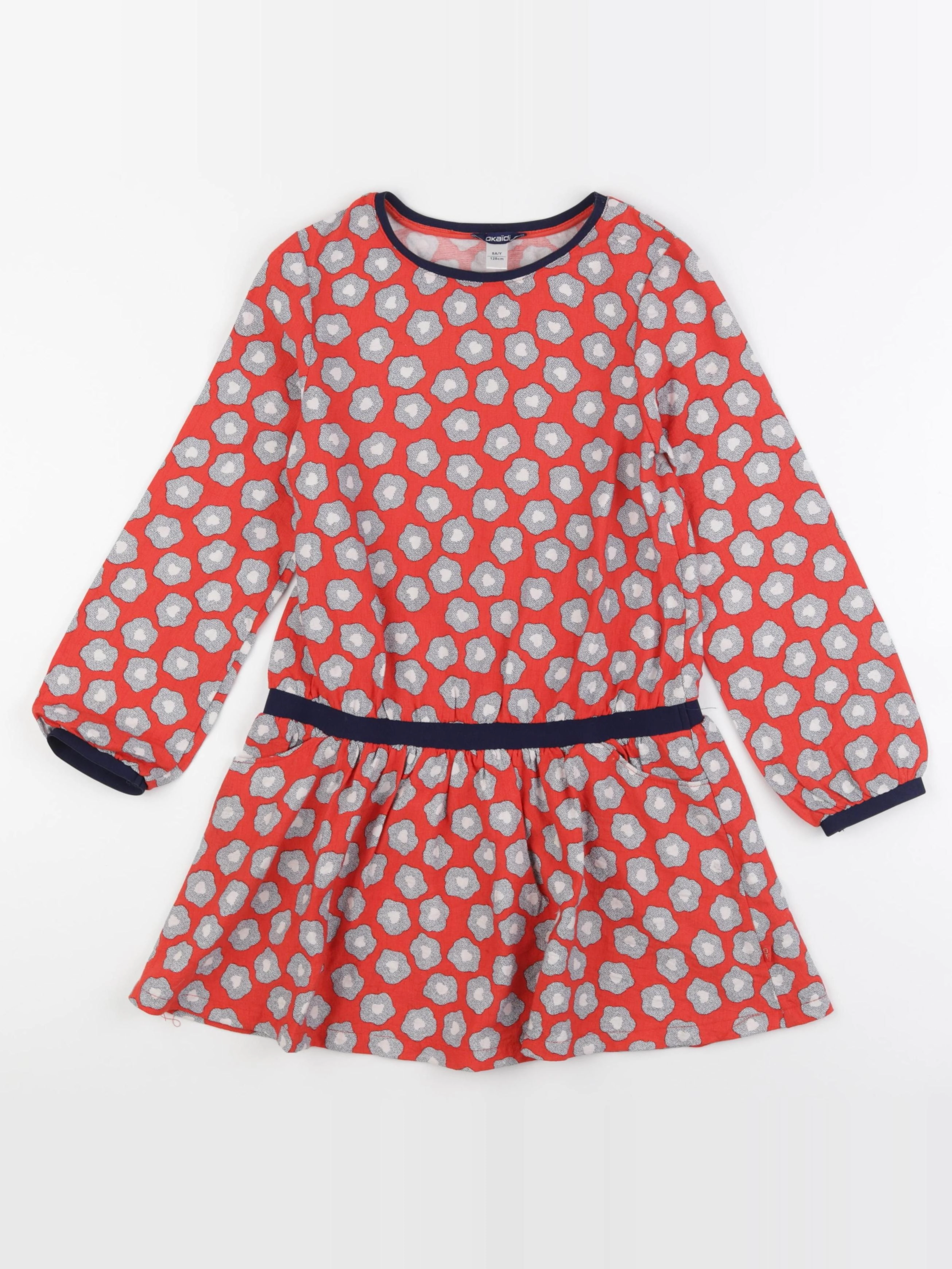 Okaidi - robe rouge, bleu - 8 ans
