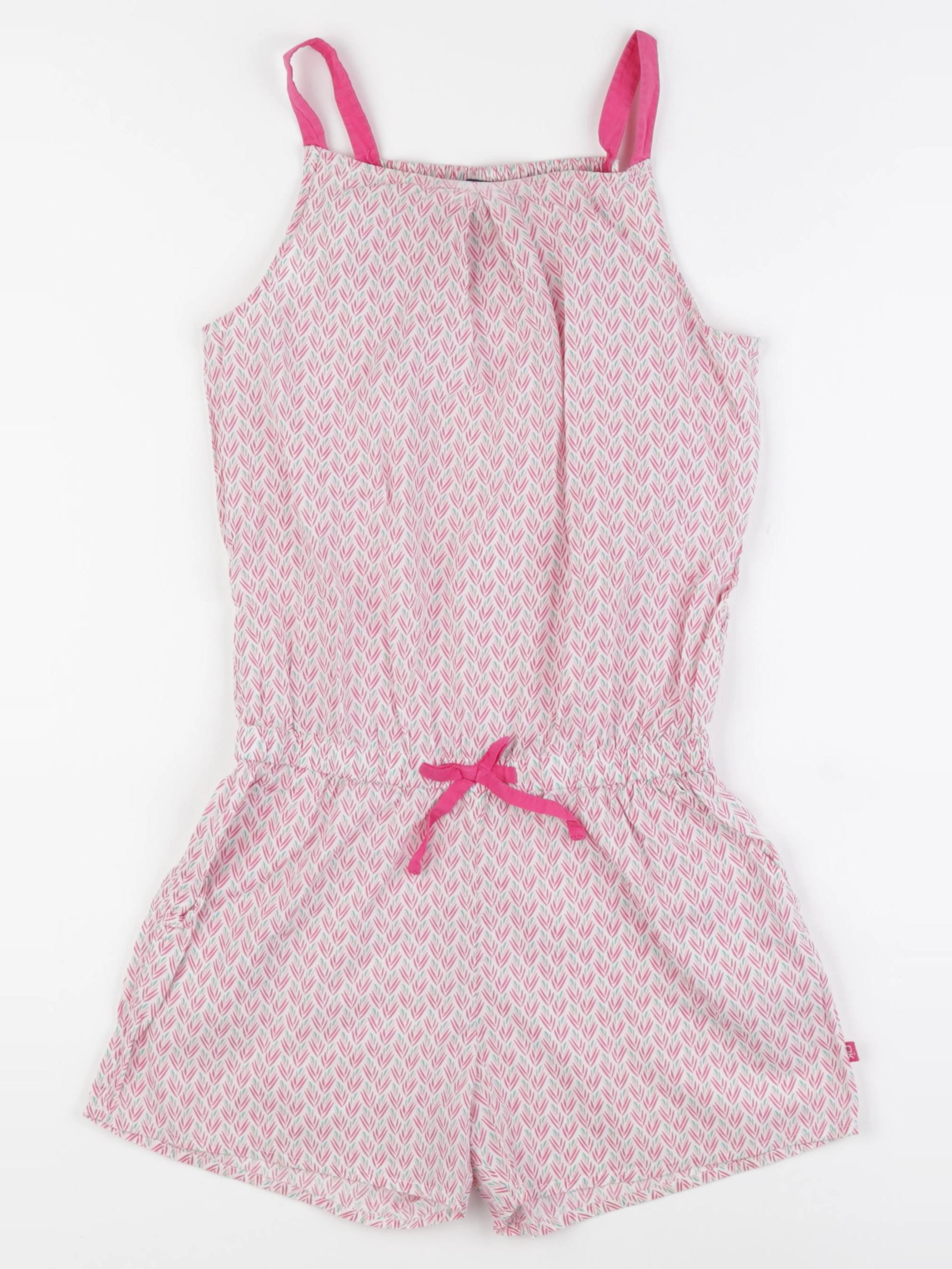 Okaidi - combinaison blanc, rose - 10 ans