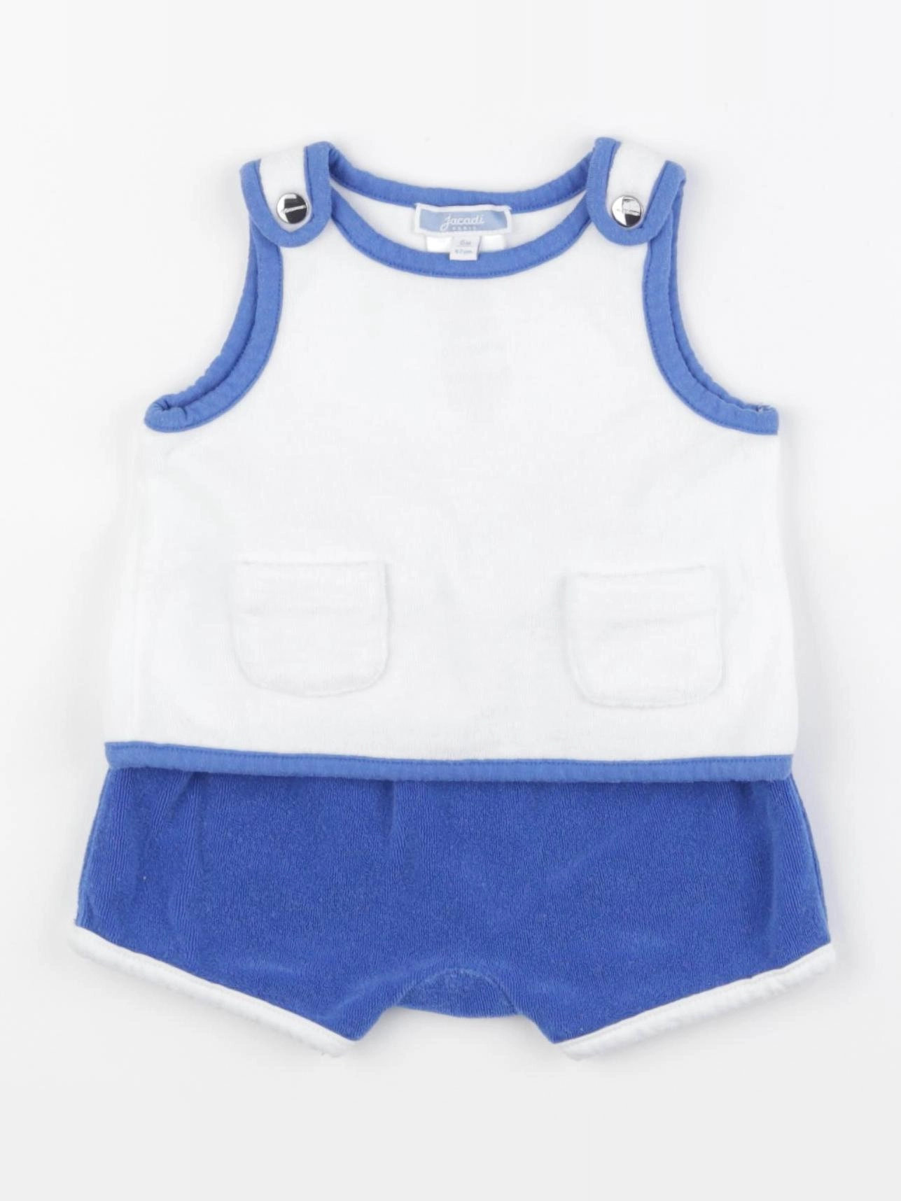 Jacadi - ensemble bleu, blanc - 6 mois