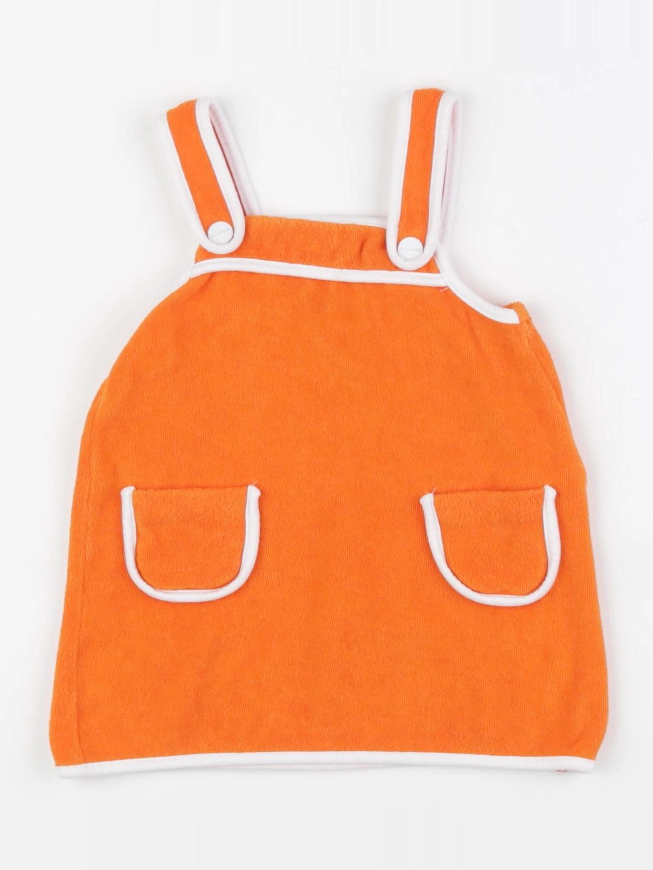 Jacadi - robe orange, blanc - 18 mois