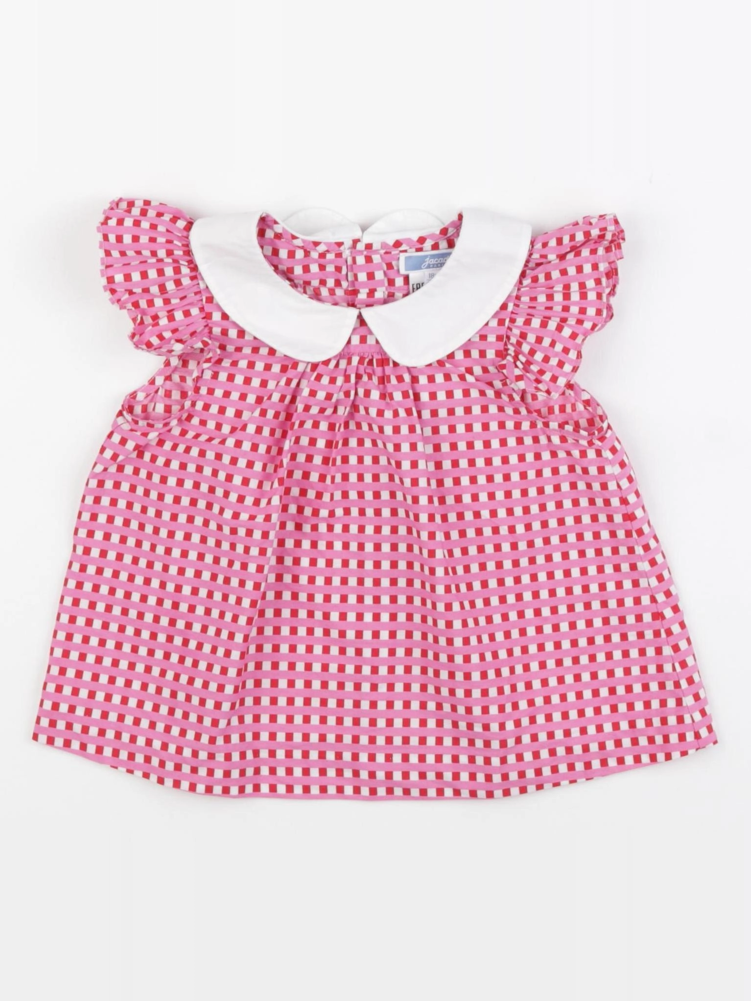 Jacadi - blouse rouge, rose, blanc - 18 mois