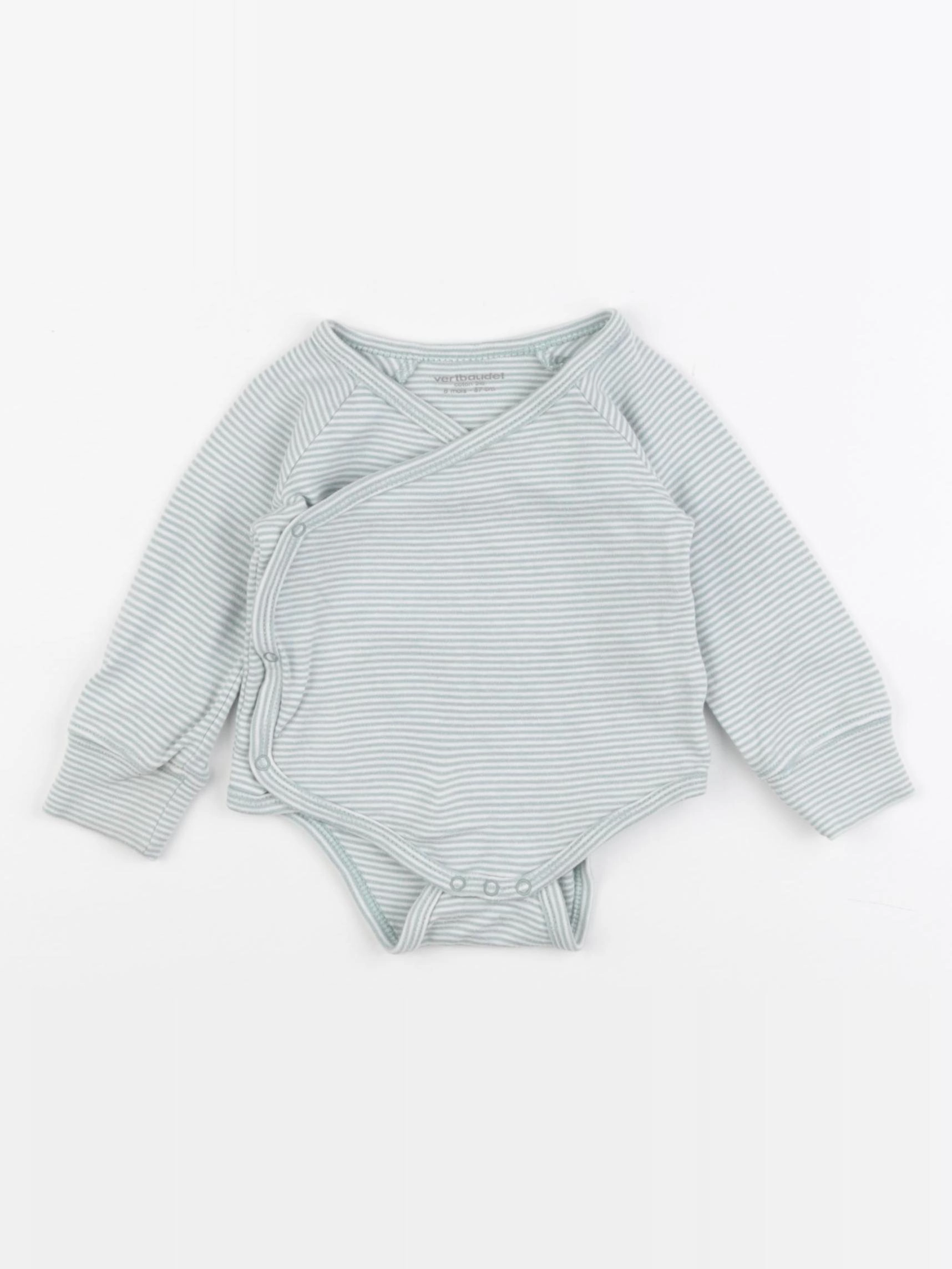 Vertbaudet - body vert, blanc - 6 mois