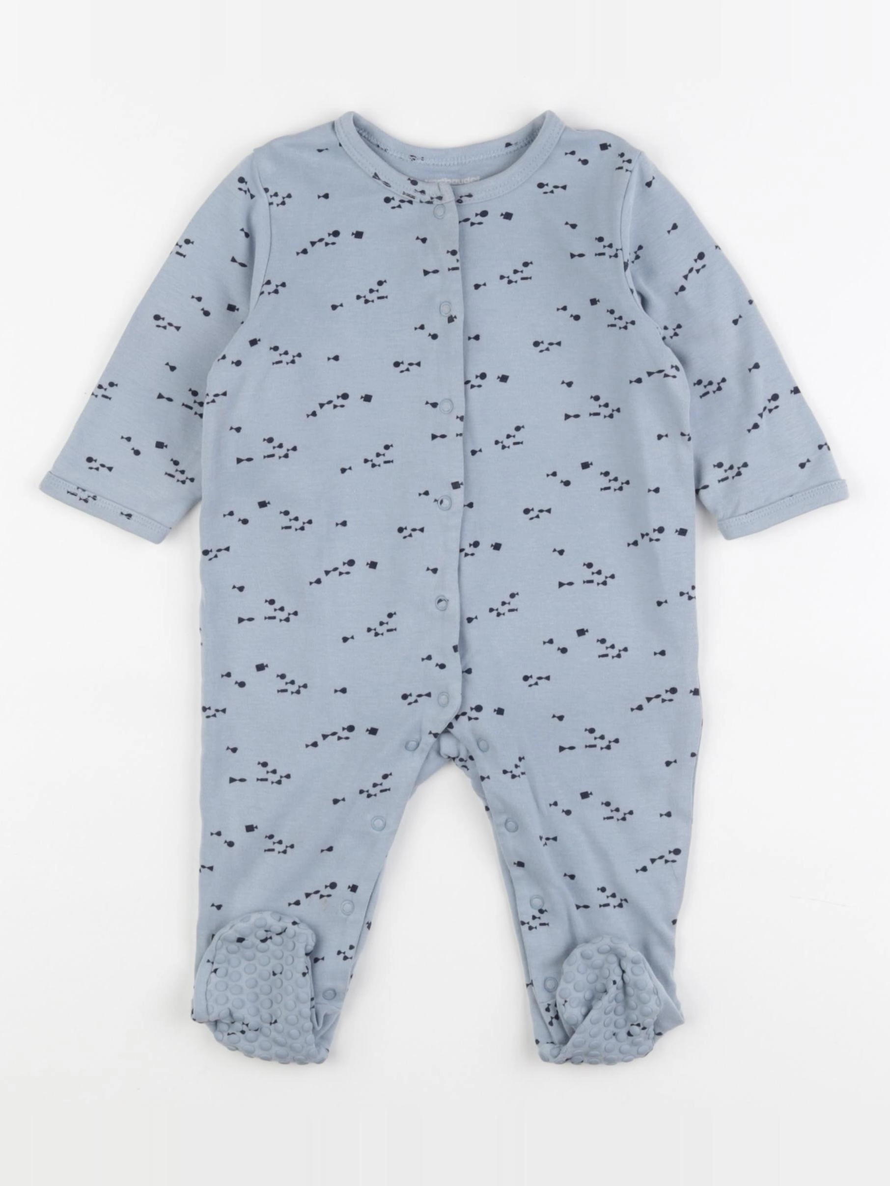 Vertbaudet - pyjama coton bleu - 9 mois