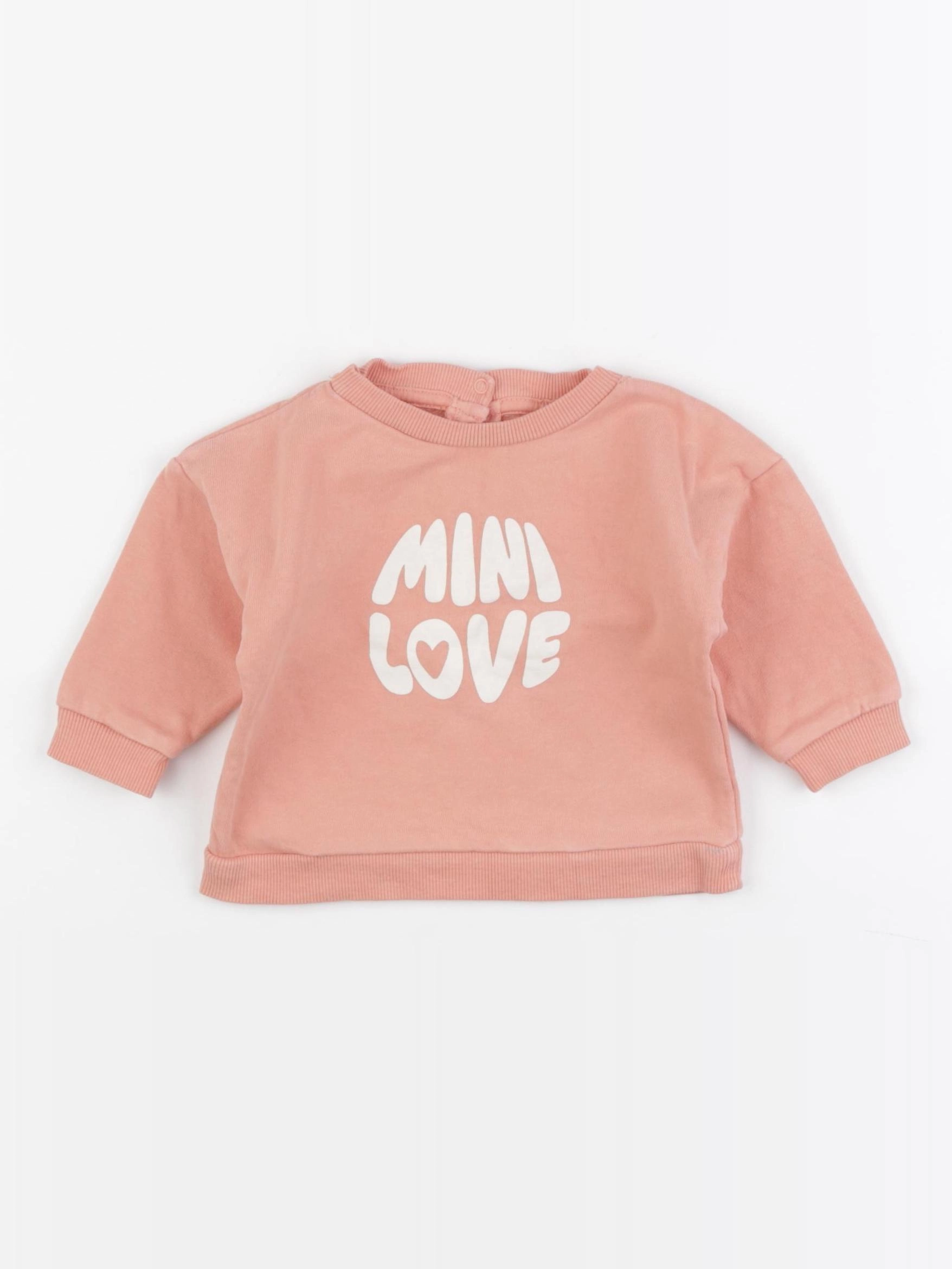 Vertbaudet - sweat rose - 9 mois