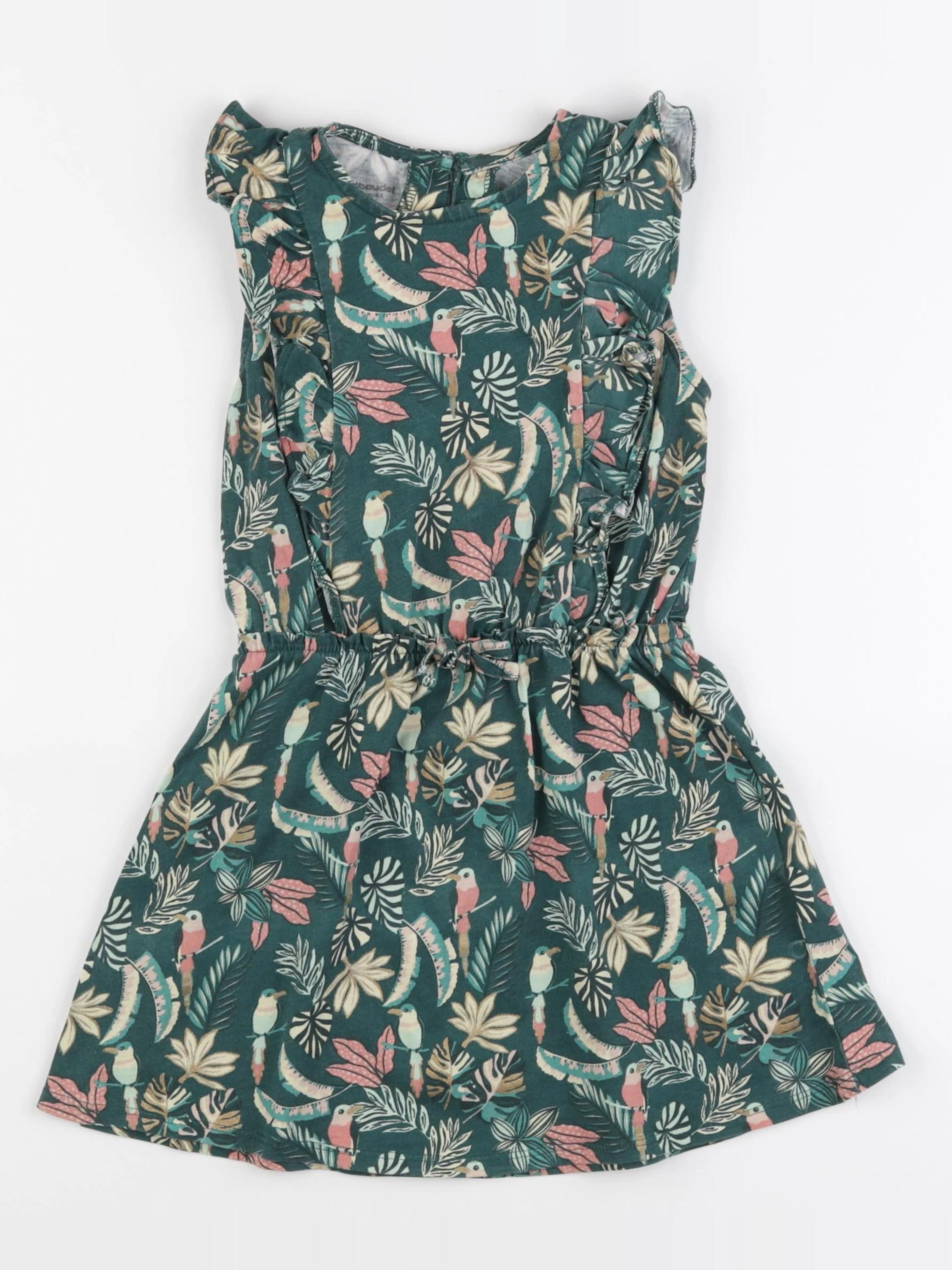 Vertbaudet - robe vert, rose - 4 ans
