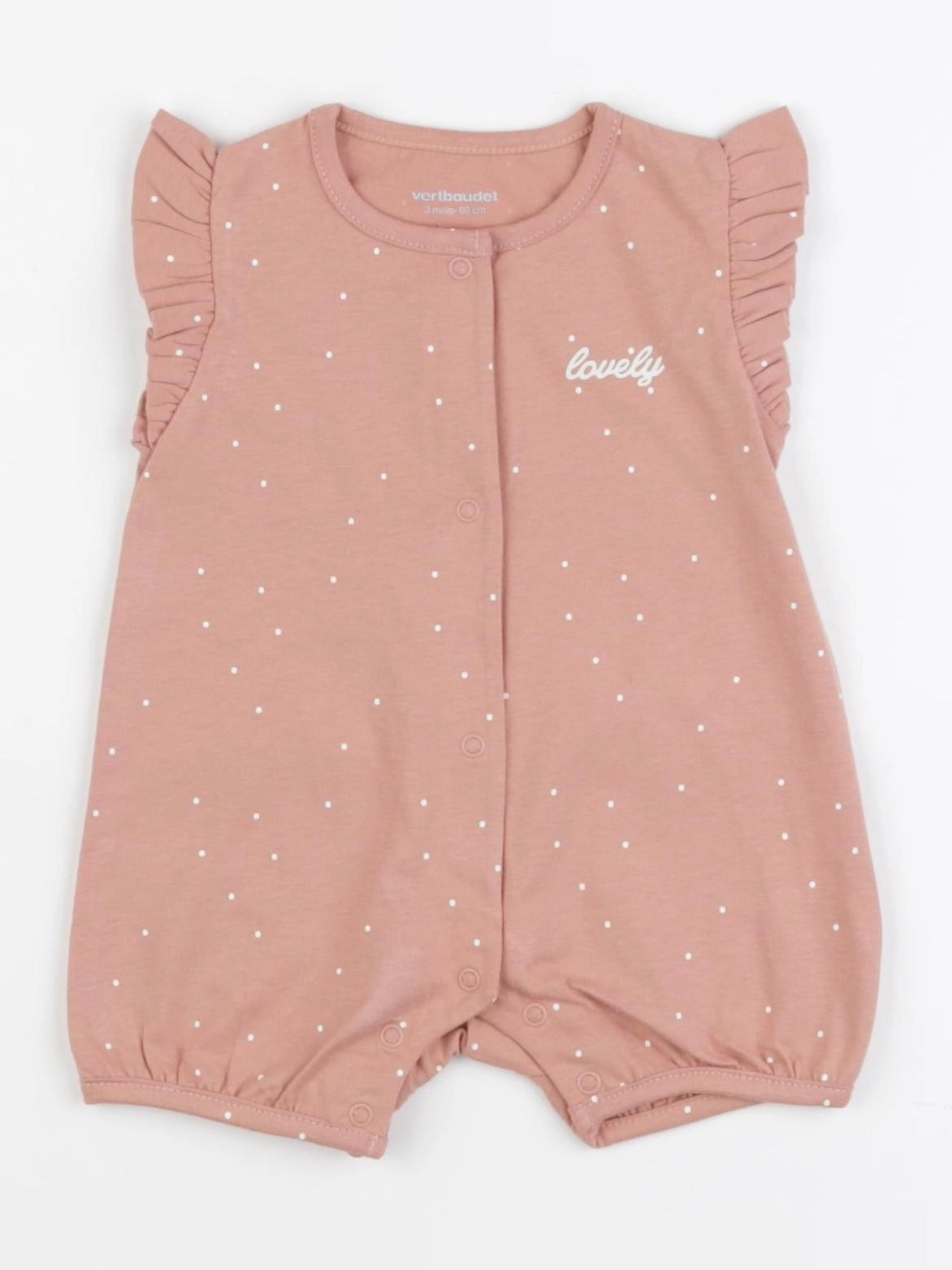 Vertbaudet - pyjama coton rose - 3 mois