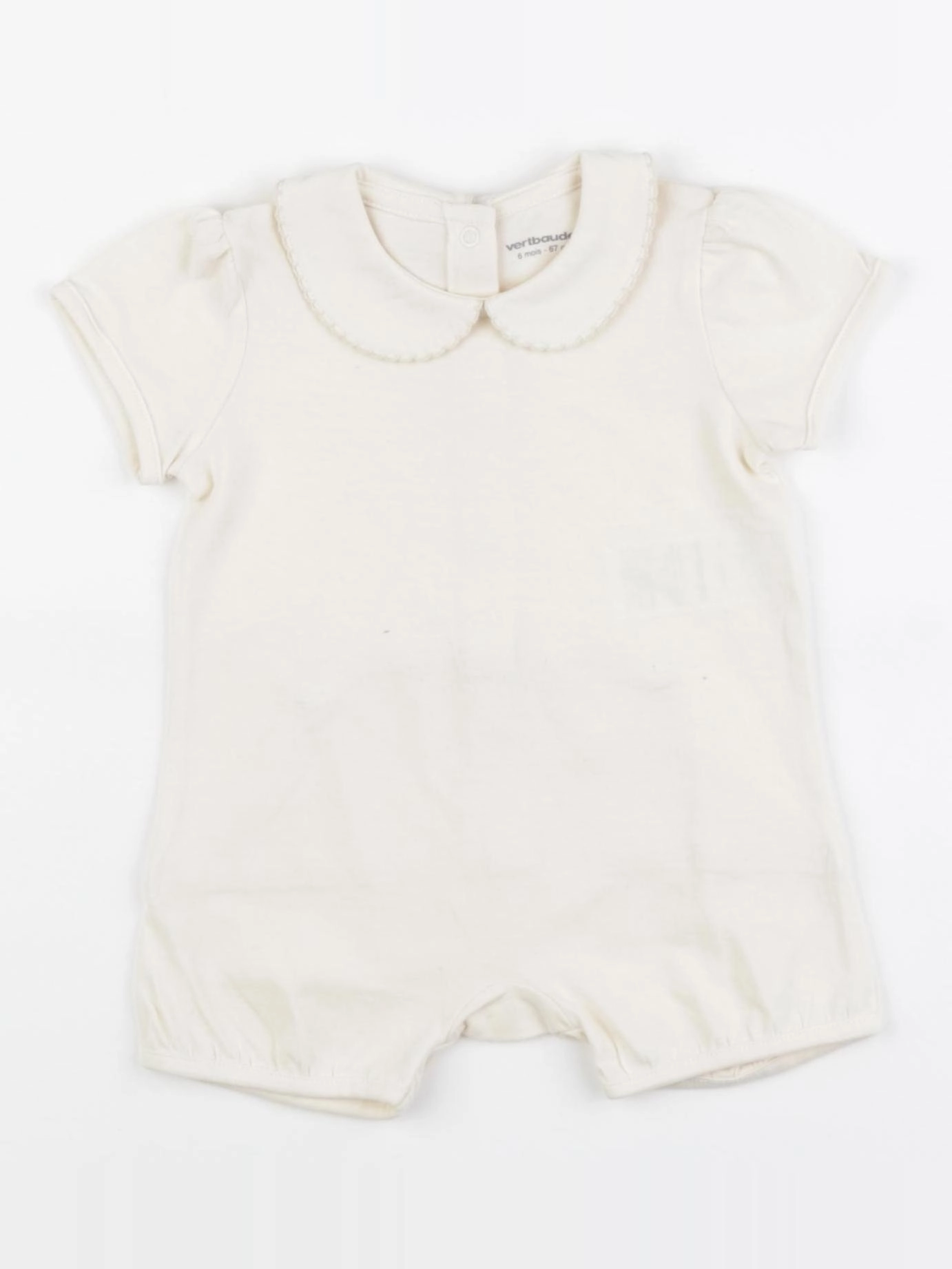 Vertbaudet - combinaison beige - 6 mois