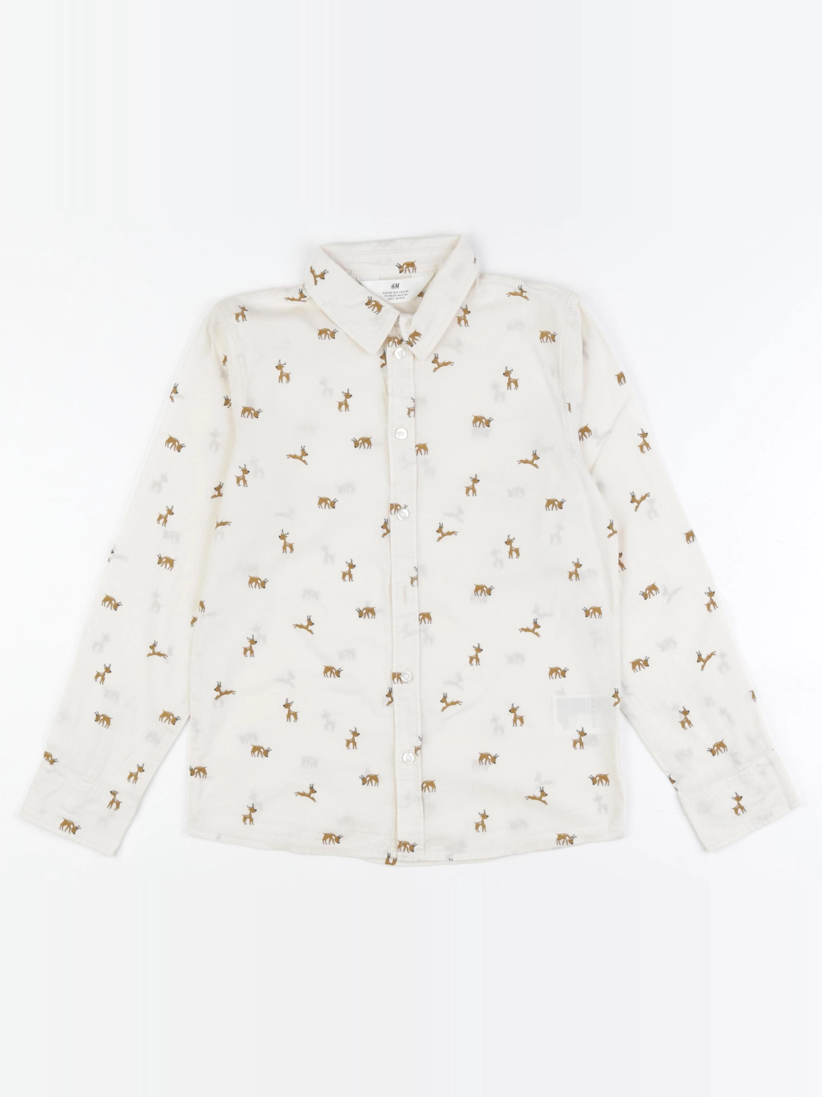 H&M - chemise beige - 8/9 ans