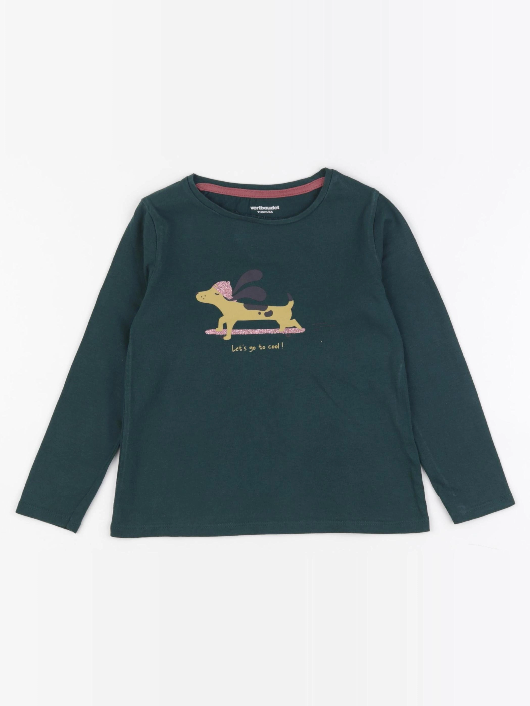 Vertbaudet - tee-shirt vert - 5 ans