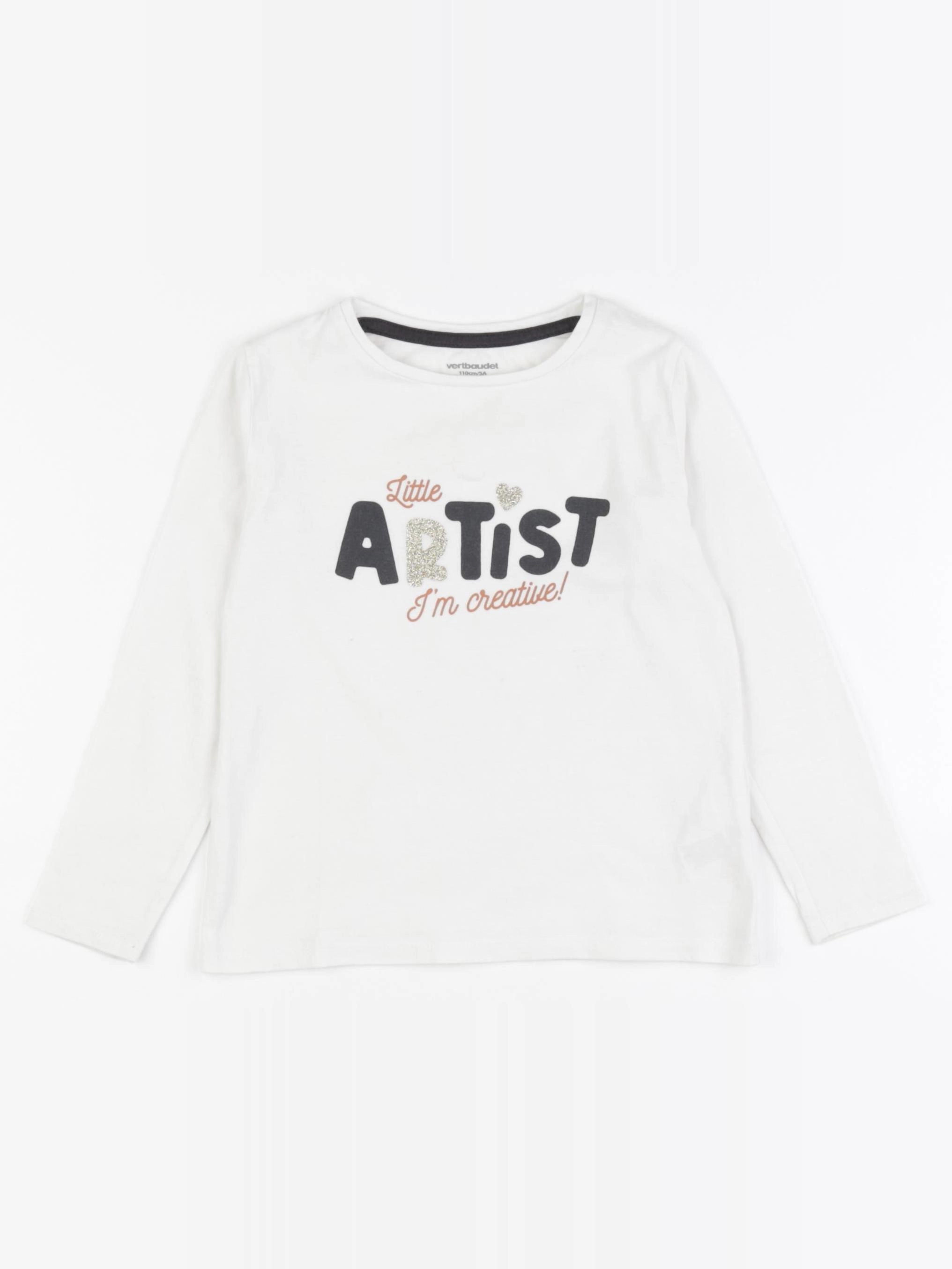 Vertbaudet - tee-shirt blanc - 5 ans