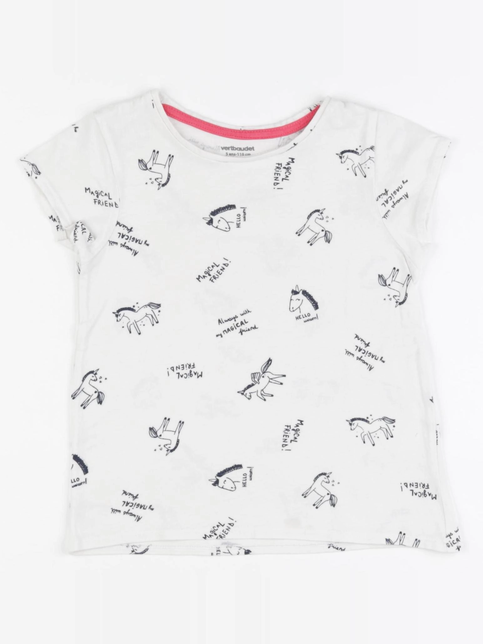 Vertbaudet - tee-shirt blanc - 5 ans