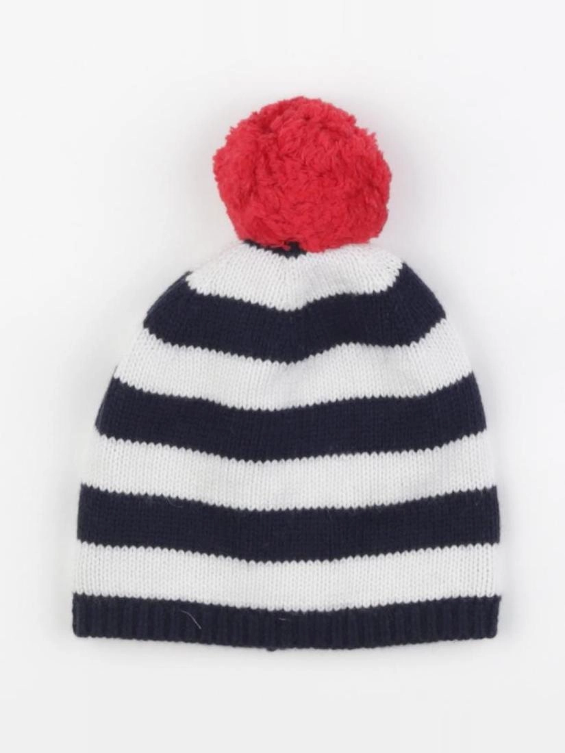 Jacadi - bonnet bleu, blanc - 12 mois