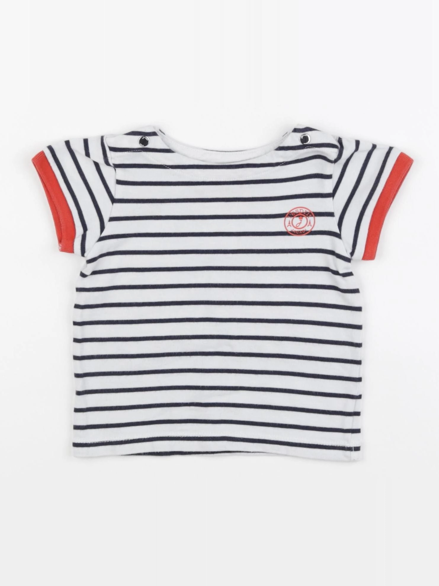 Jacadi - tee-shirt blanc, bleu - 18 mois