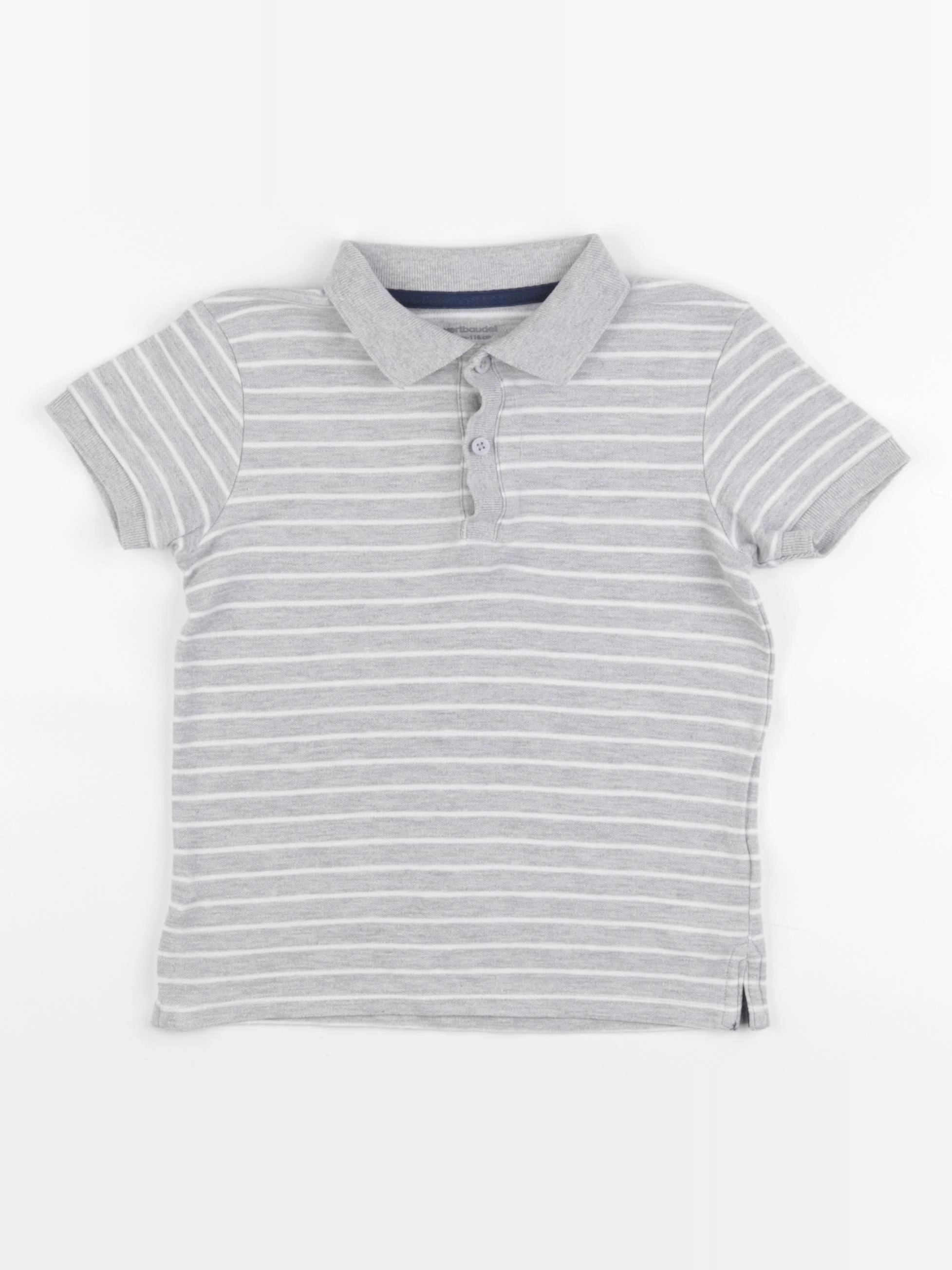 Vertbaudet - polo gris - 6 ans
