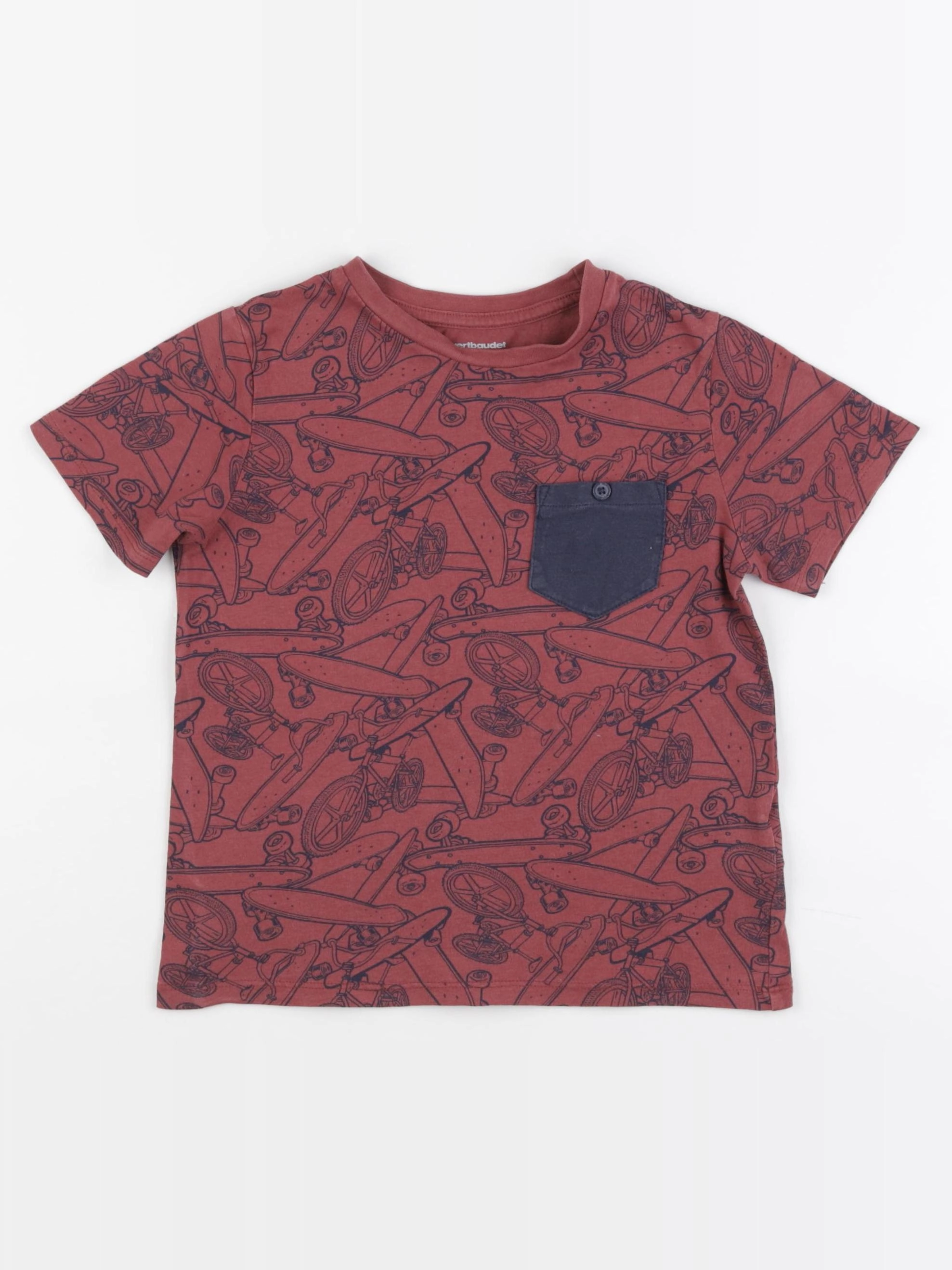 Vertbaudet - tee-shirt rouge - 6 ans