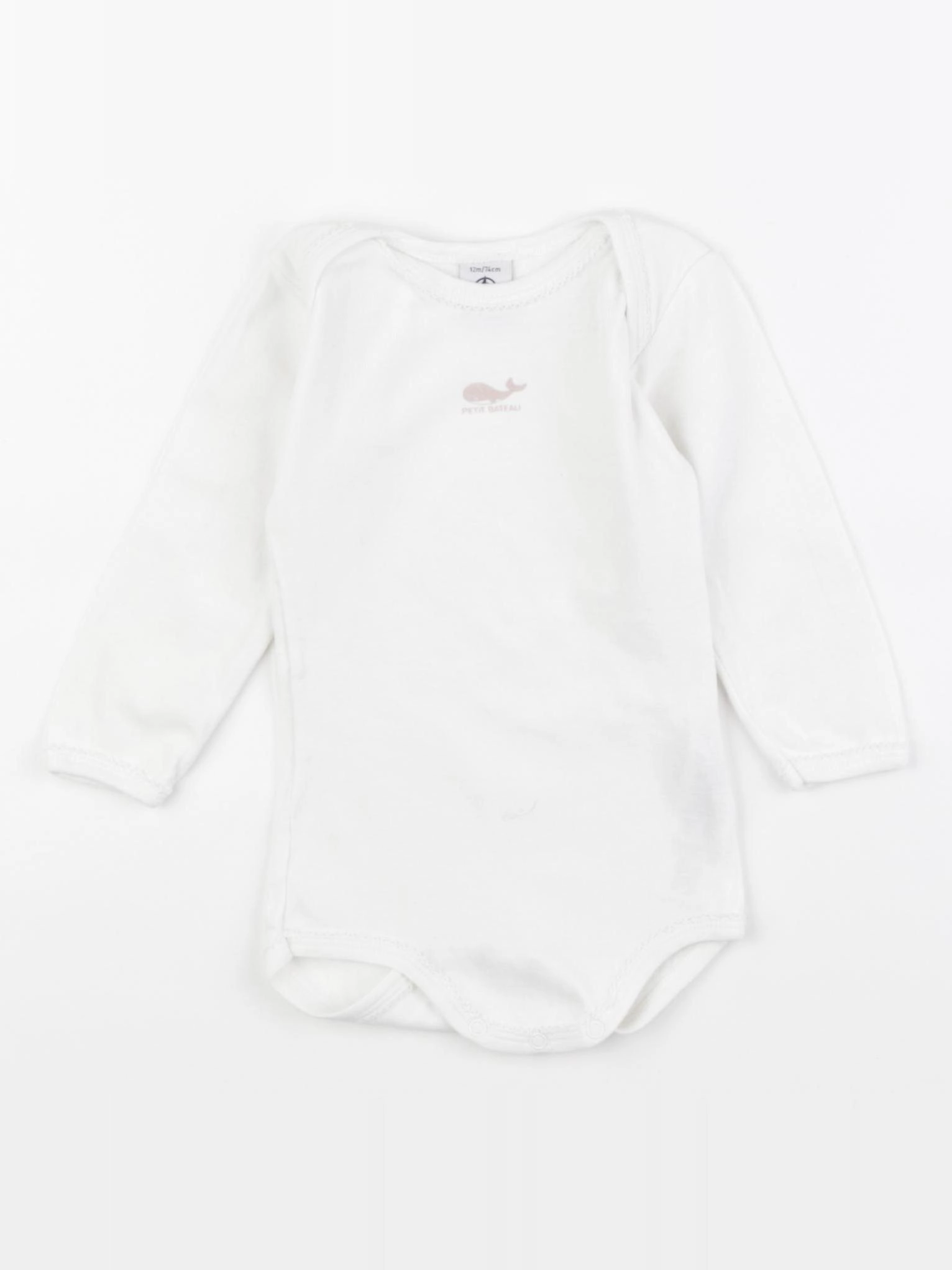 Petit Bateau - body blanc - 12 mois