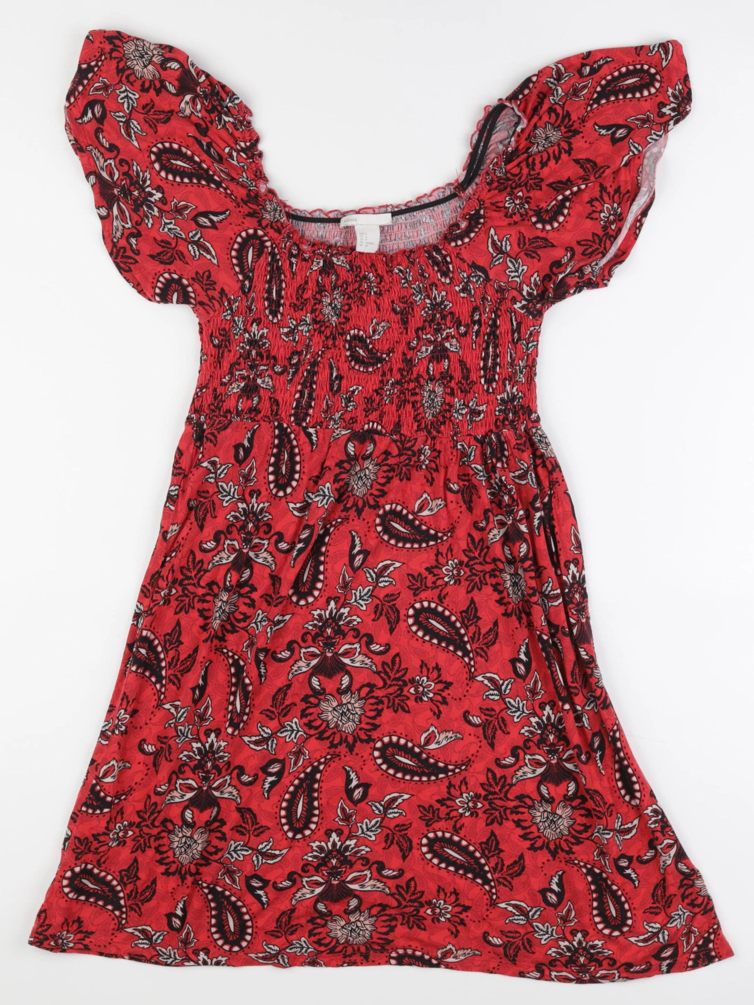H&M - robe grossesse rouge, noir - 36 à 38