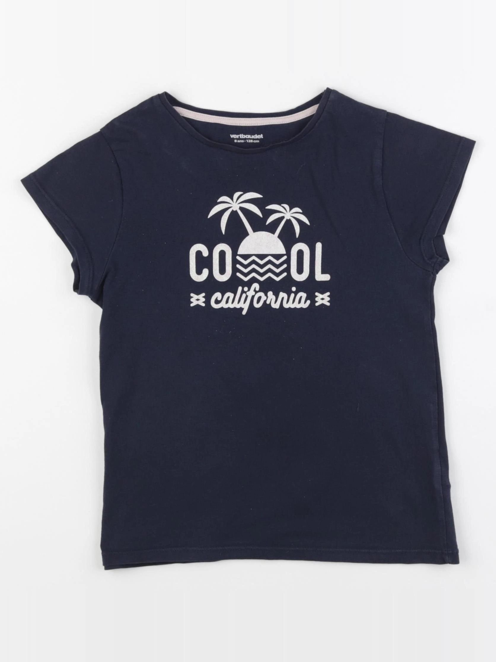 Vertbaudet - tee-shirt bleu - 8 ans