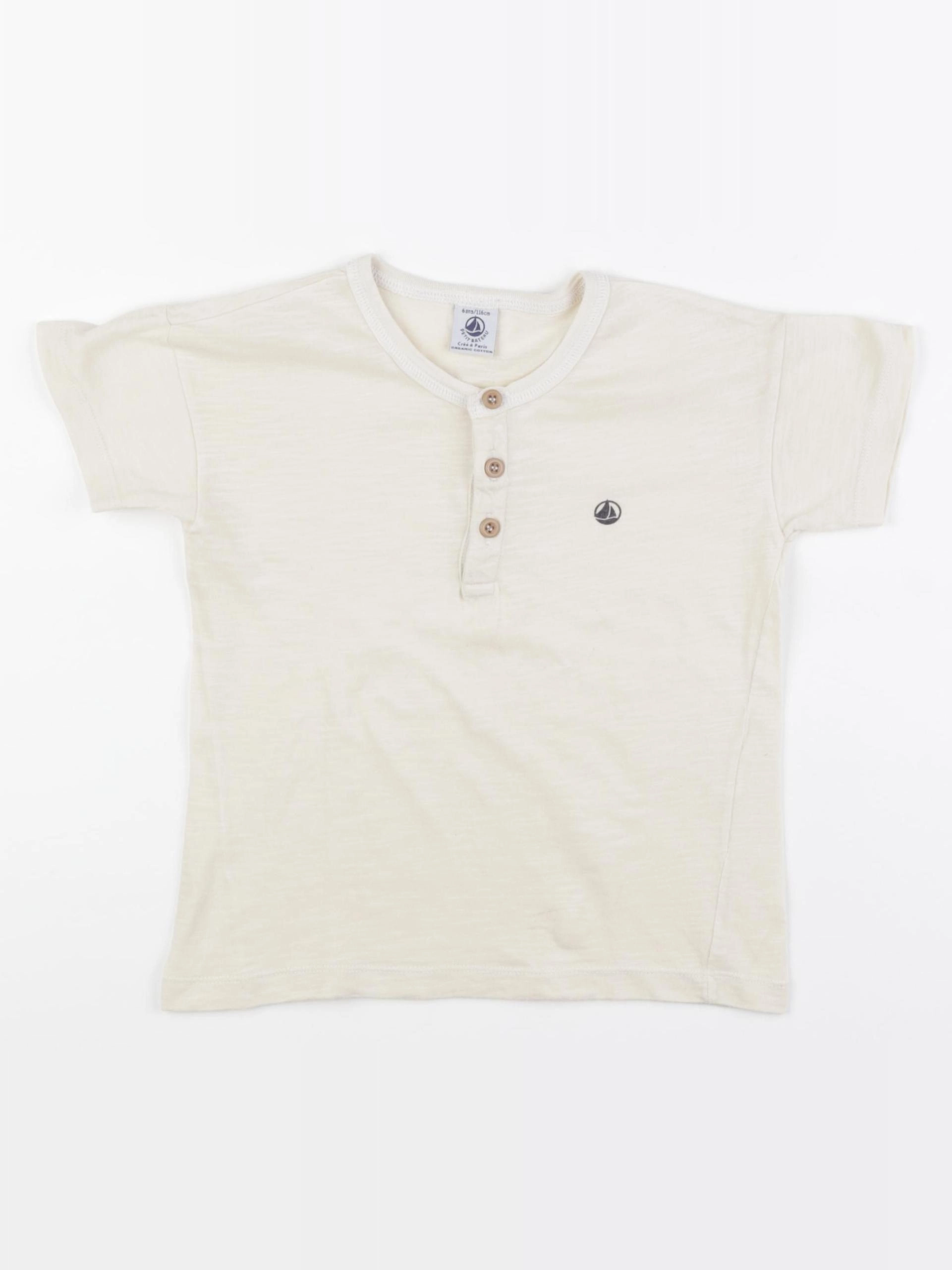 Petit Bateau - tee-shirt beige - 6 ans