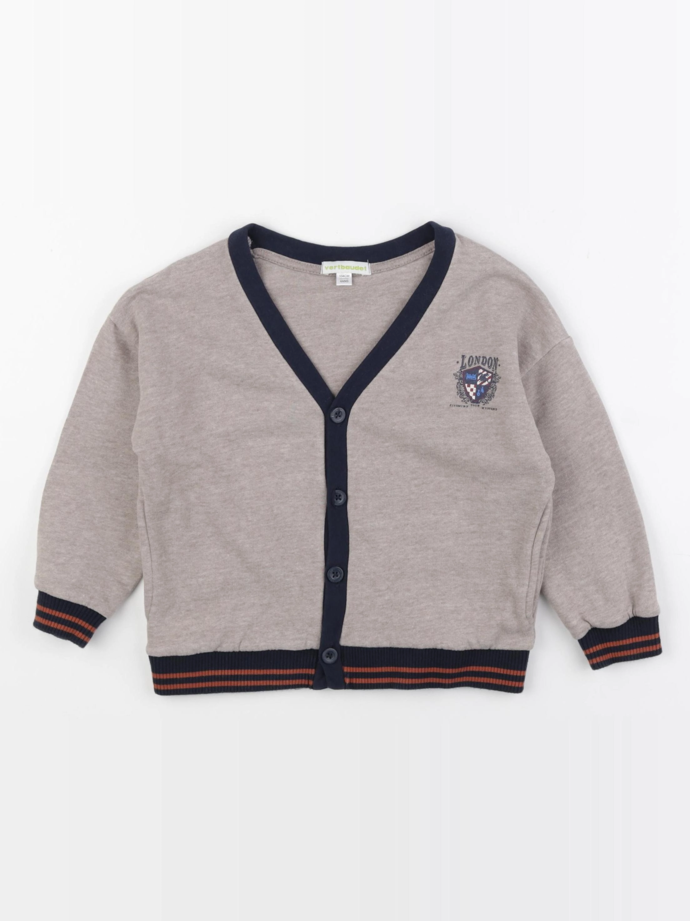 Vertbaudet - sweat beige - 4 ans