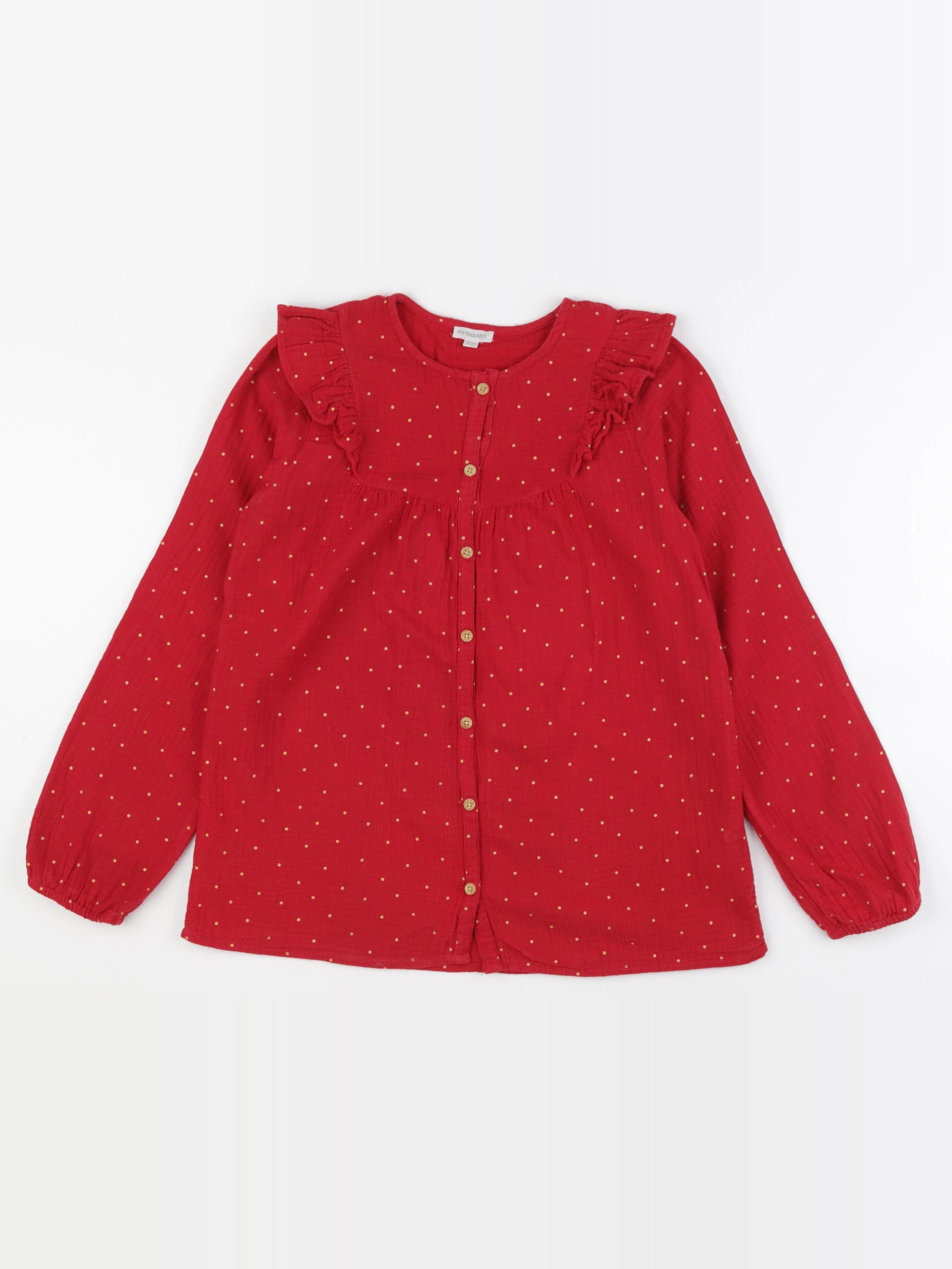 Vertbaudet - blouse rouge, or - 12 ans