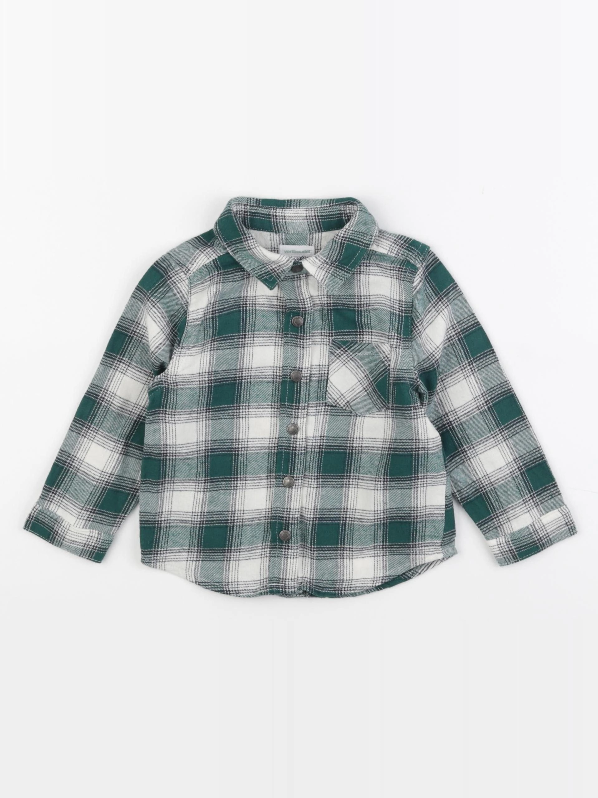 Vertbaudet - chemise vert, blanc - 18 mois