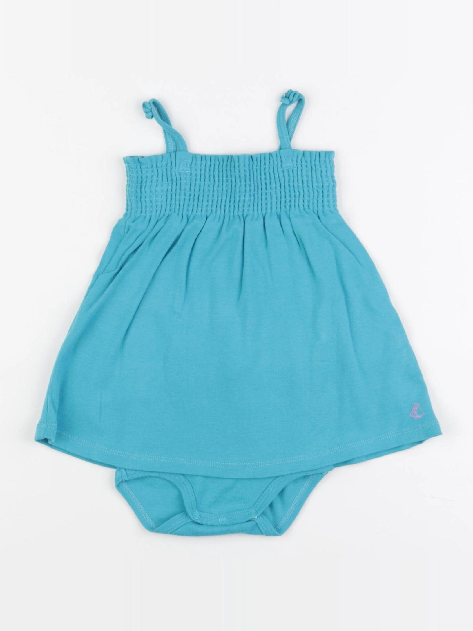 Petit Bateau - body robe bleu - 12/18 mois