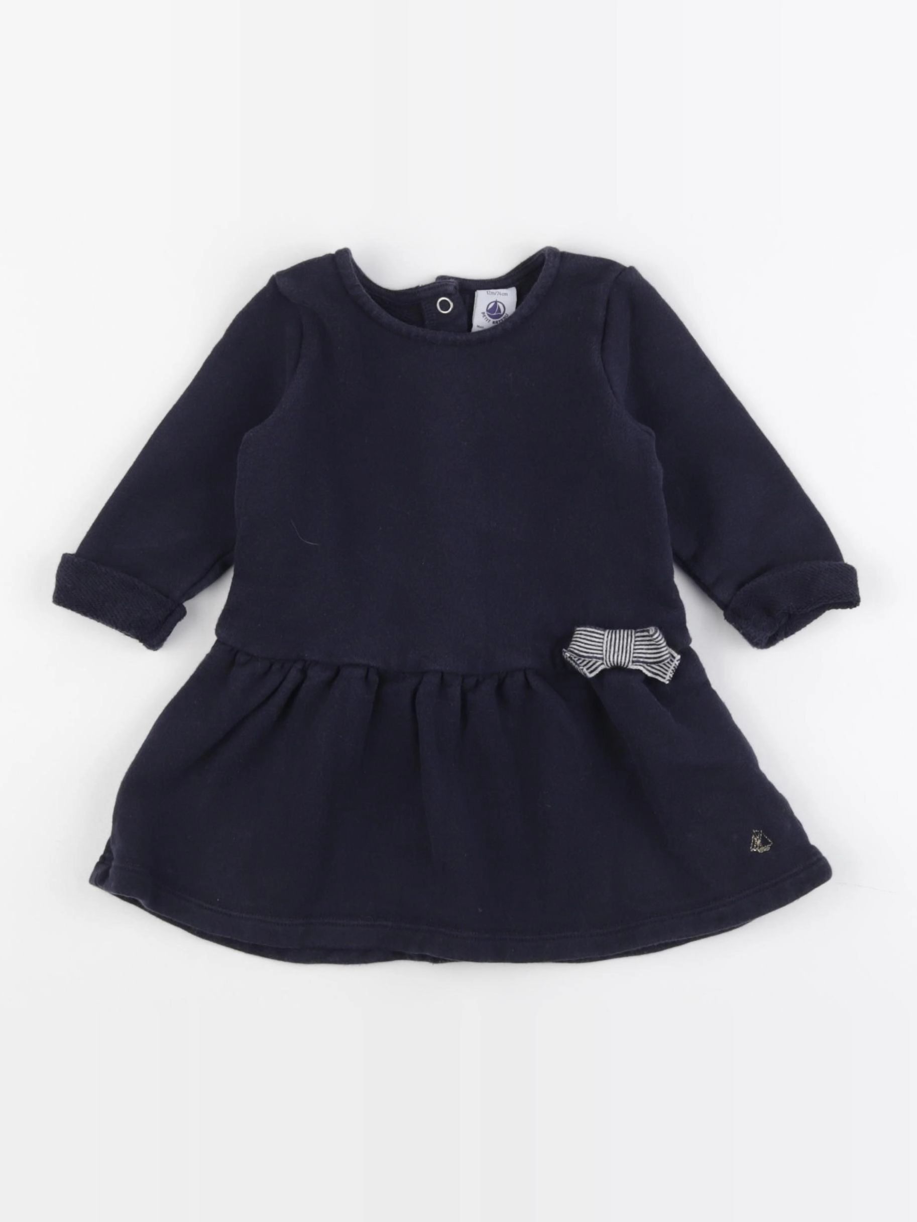 Petit Bateau - robe bleu - 12 mois
