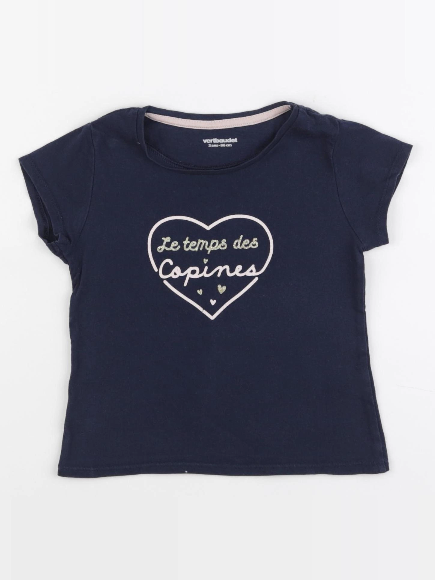 Vertbaudet - tee-shirt bleu - 2 ans