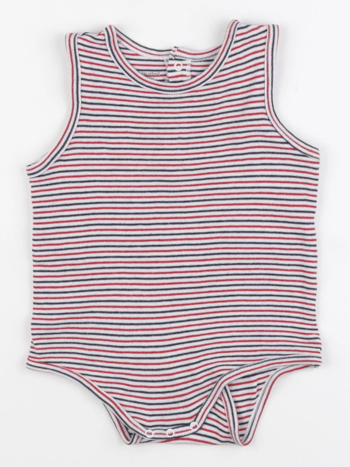 Vertbaudet - body blanc, bleu, rouge - 2 ans