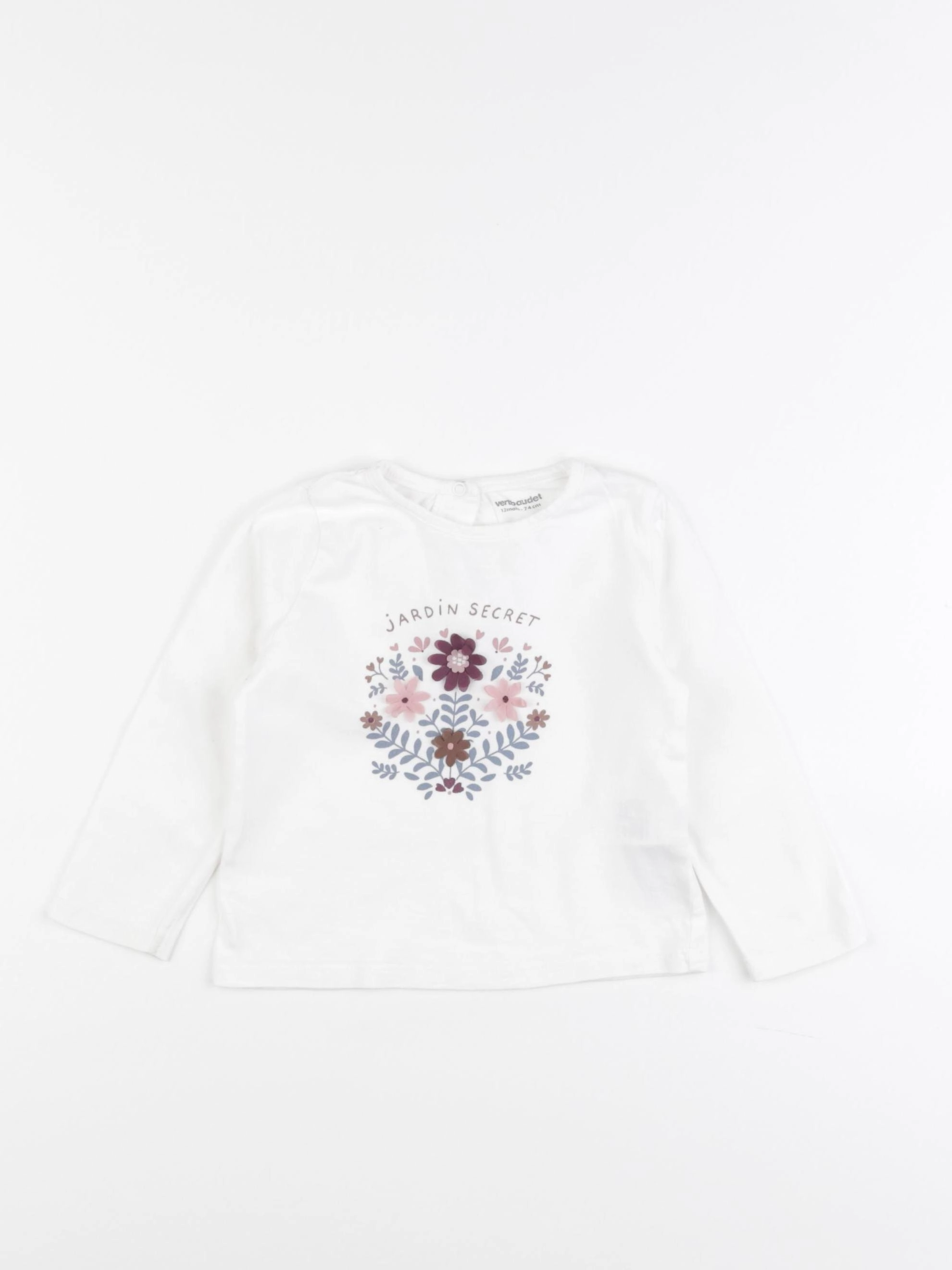 Vertbaudet - tee-shirt blanc - 12 mois